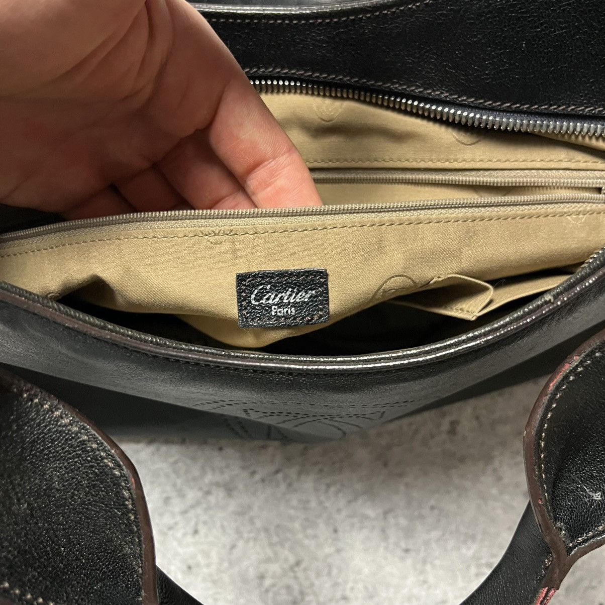 Cartier Cartier Marcello shoulder hand bag in black leather Size ONE SIZE - 10 Thumbnail