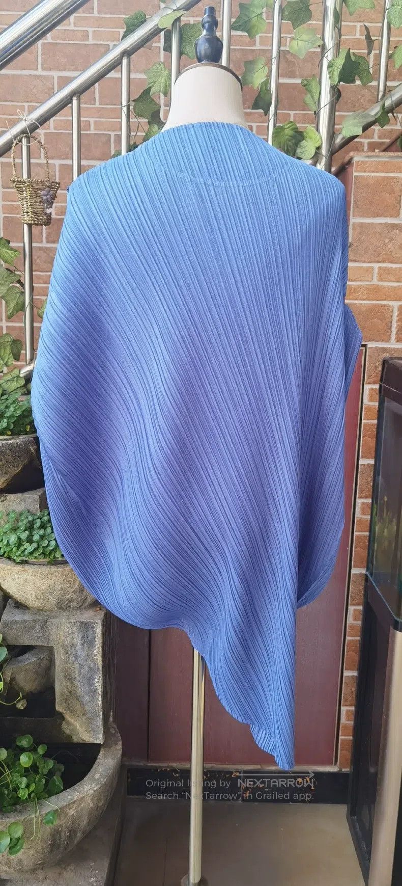 Issey Miyake Issey Miyake Light Blue Round-Hem Long Top Size XXL / US 16-18 / IT 52-54 - 2 Thumbnail