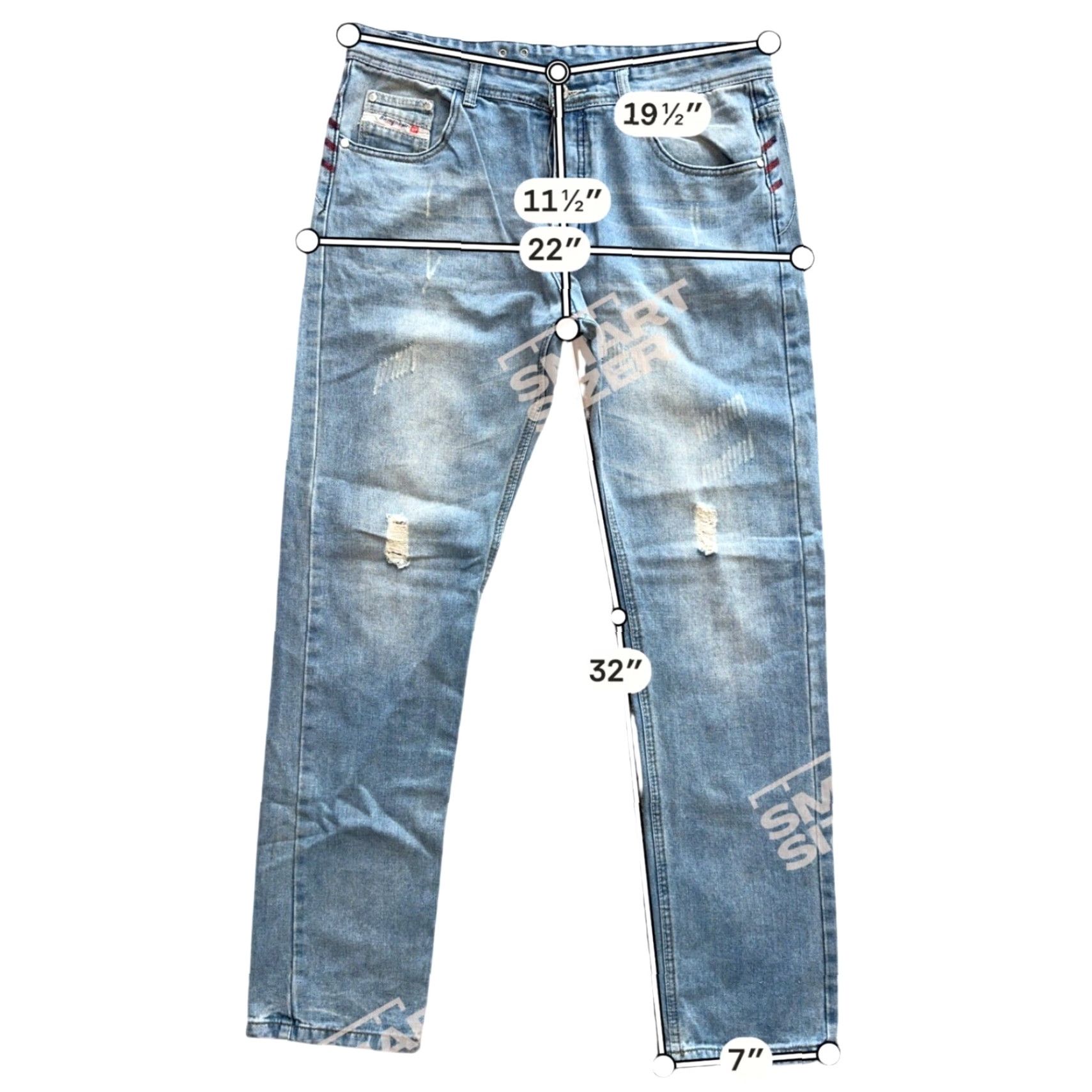 Diesel Diesel Industry Men Distressed Light Straight Leg Denim Jeans 36 Size US 36 / EU 52 - 2 Thumbnail