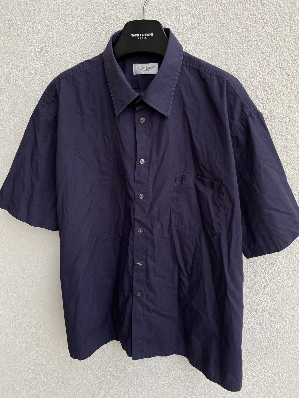 Yves Saint Laurent Summer YSL Shirt Logo Navy Size US XXL / EU 58 / 5 - 15 Thumbnail