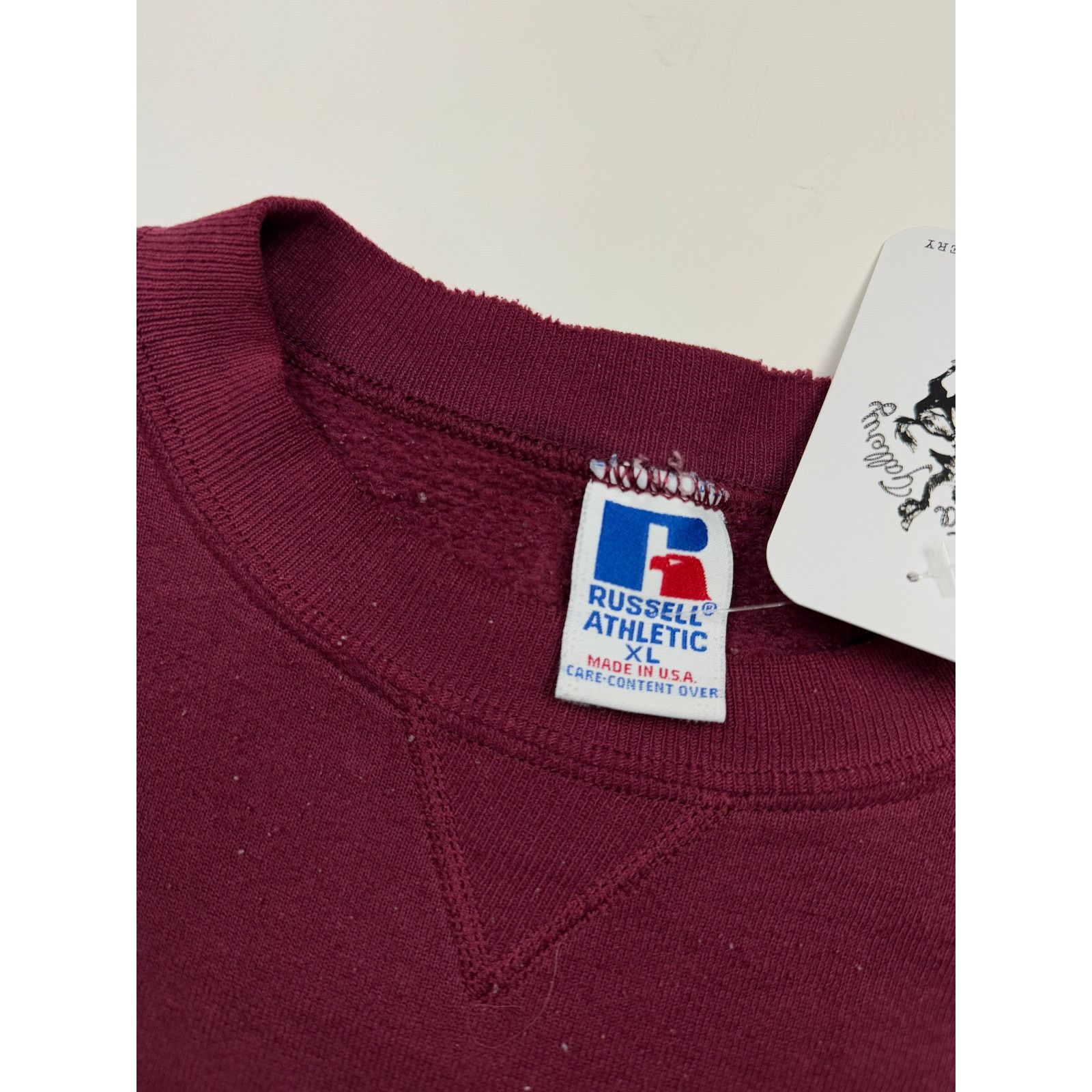 Vintage Vintage 90s Russell Athletic Sweatshirt Size XL Faded Maroon Size US XL / EU 56 / 4 - 3 Thumbnail