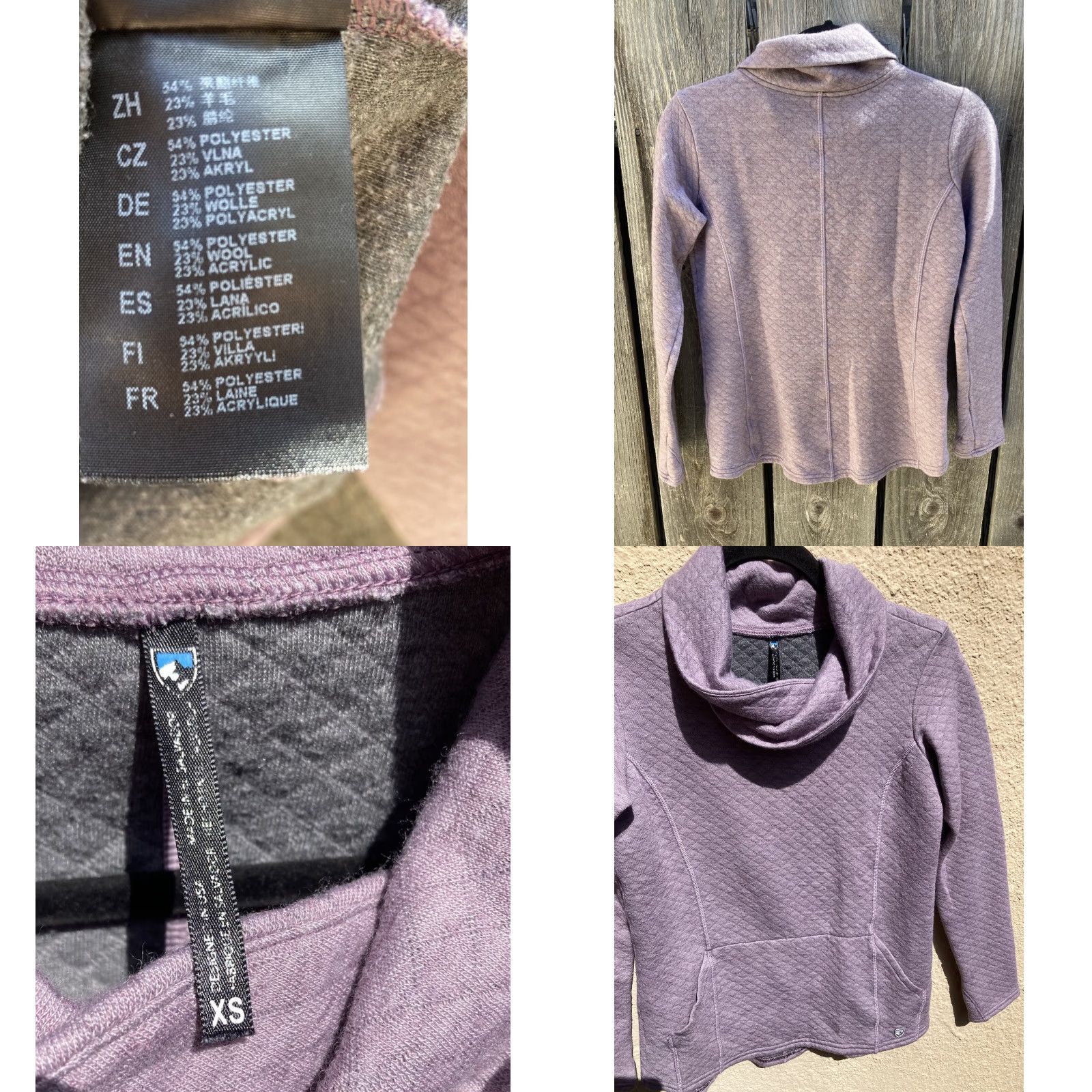 Vintage Kuhl Women's Sweater Purple Solid Pullover XS Cotton Pocket Stretch Turtle Camp Shirt Size XS / US 0-2 / IT 36-38 - 8 Thumbnail