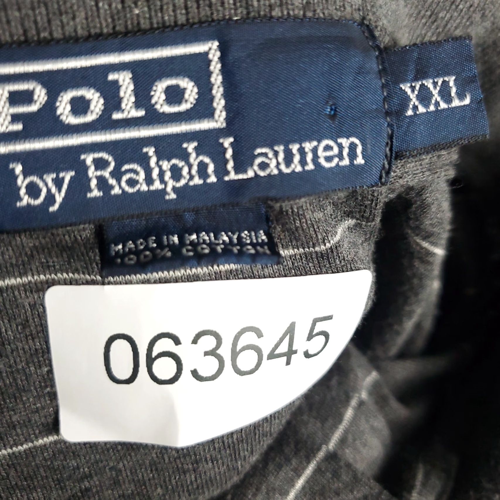 Ralph Lauren VINTAGE Ralph Lauren Polo Shirt Men Striped Gray 2XL Long Sleeve Casual Polo Mens 2XL Gray Polo Shirt Size US XXL / EU 58 / 5 - 8 Thumbnail