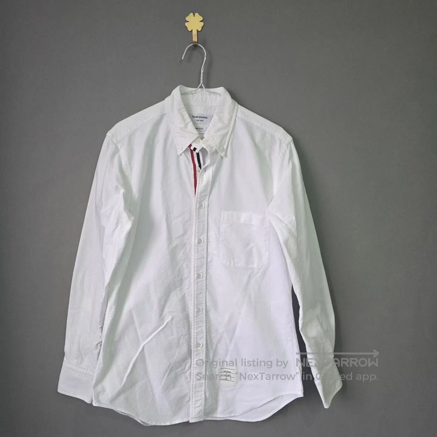 thom browne white cotton striped shirt.