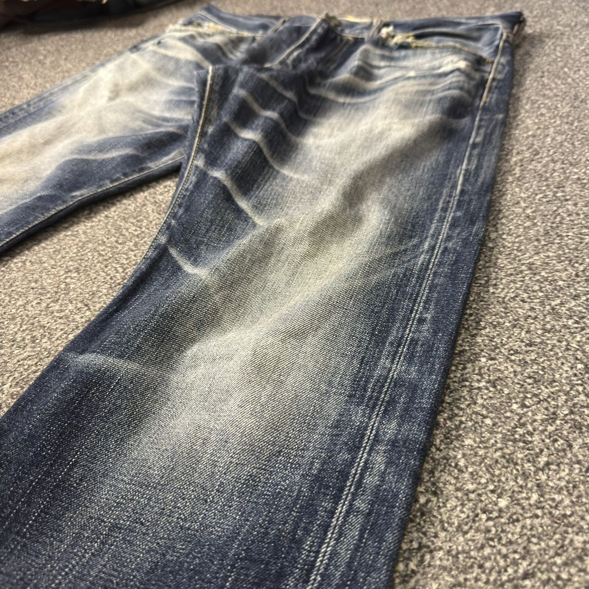 14th Addiction Vintage 90s Distressed Wash Back Number Straight Cut Denim Size US 34 / EU 50 - 5 Thumbnail