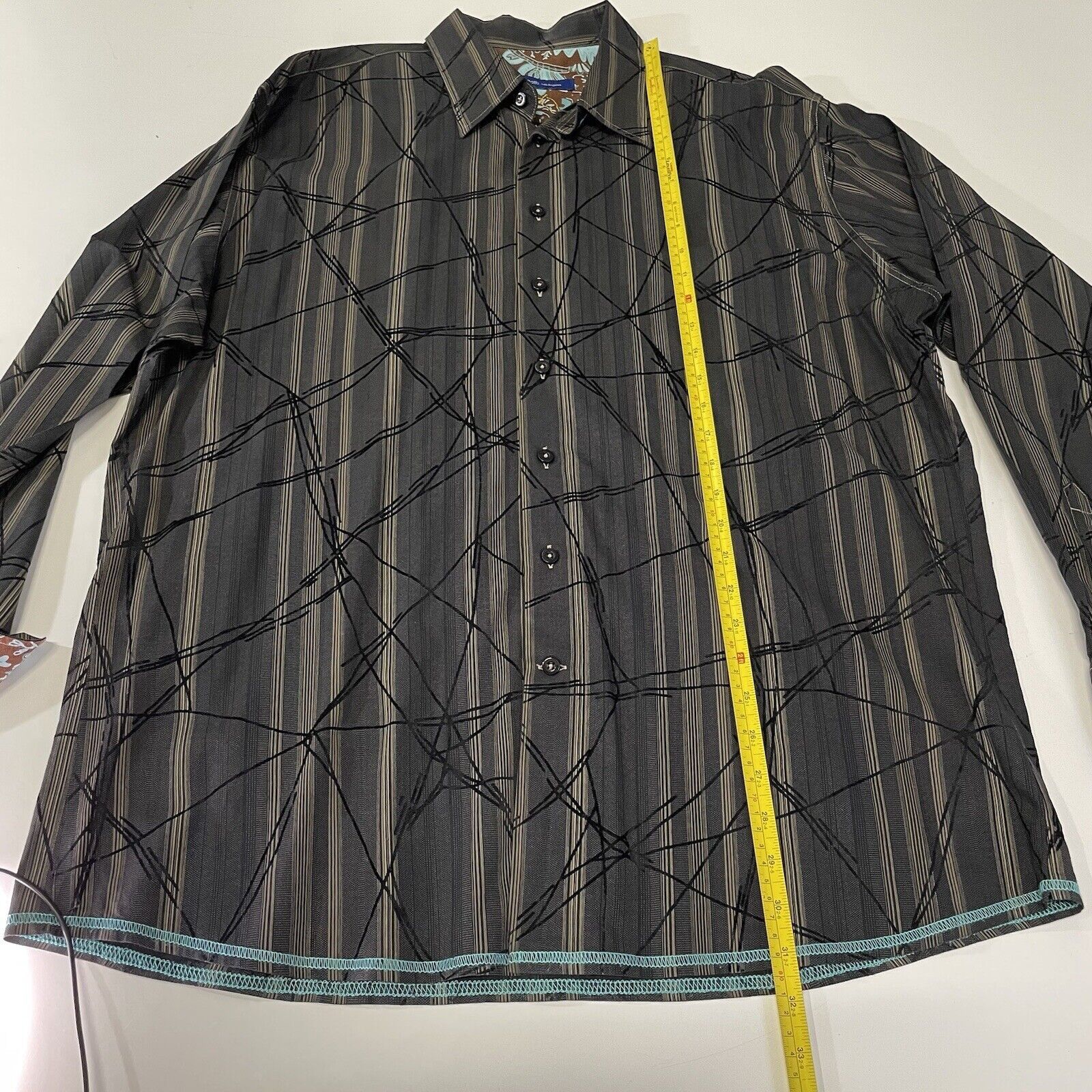 George Georg Roth Los Angeles Shirt Mens 2XL Button Blue Black EUC Size US XXL / EU 58 / 5 - 4 Thumbnail