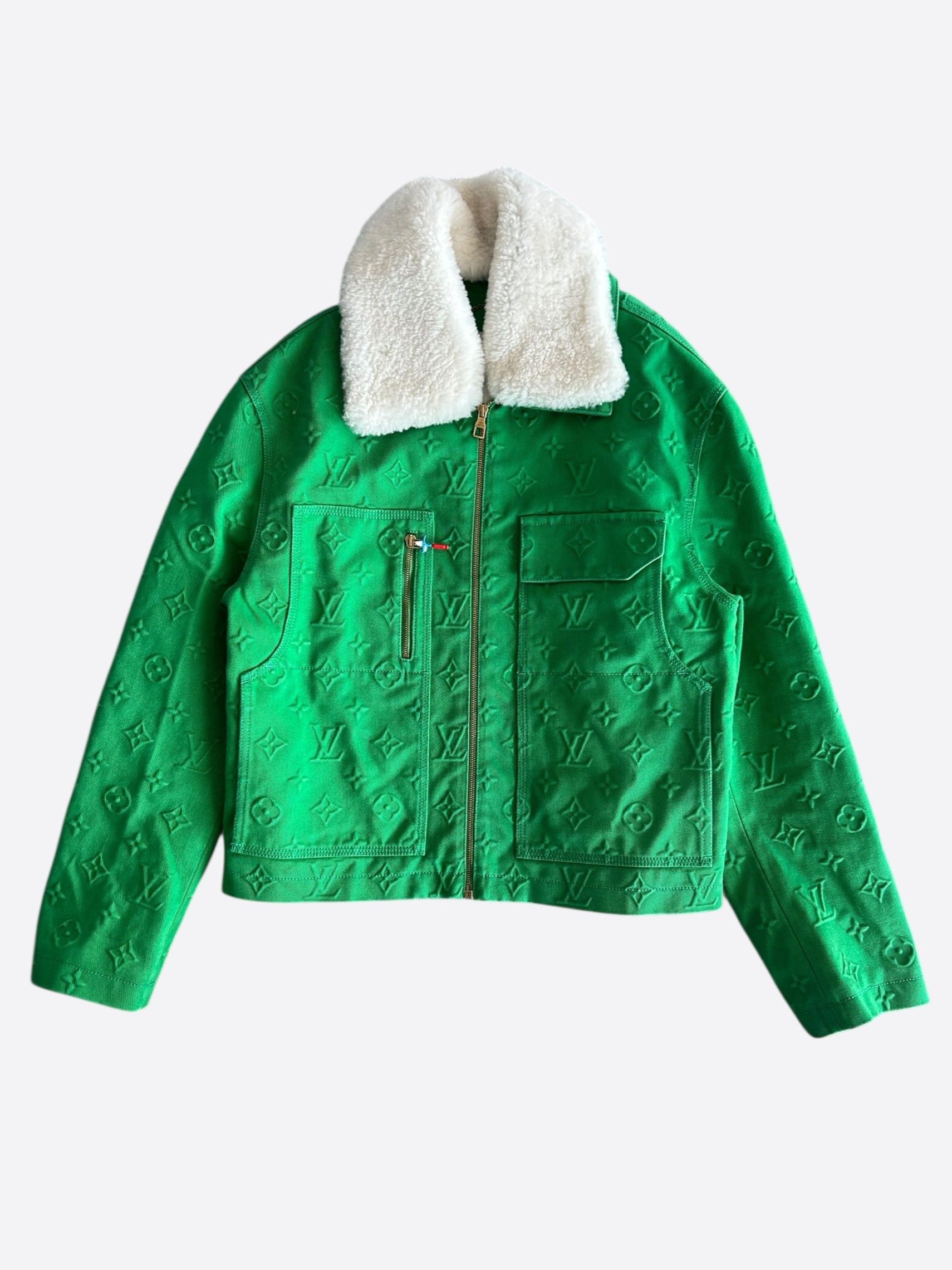 Louis Vuitton Louis Vuitton Green Monogram Shearling Workwear Jacket Size US XL / EU 56 / 4 - 1 Thumbnail