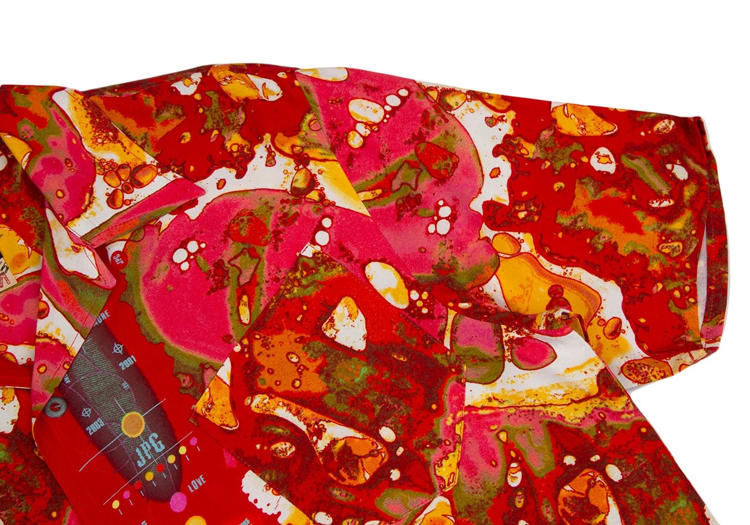 Jean Paul Gaultier Psychedelic Print Rayon Short Sleeve Shirt Red Multi M Size US M / EU 48-50 / 2 - 6 Thumbnail