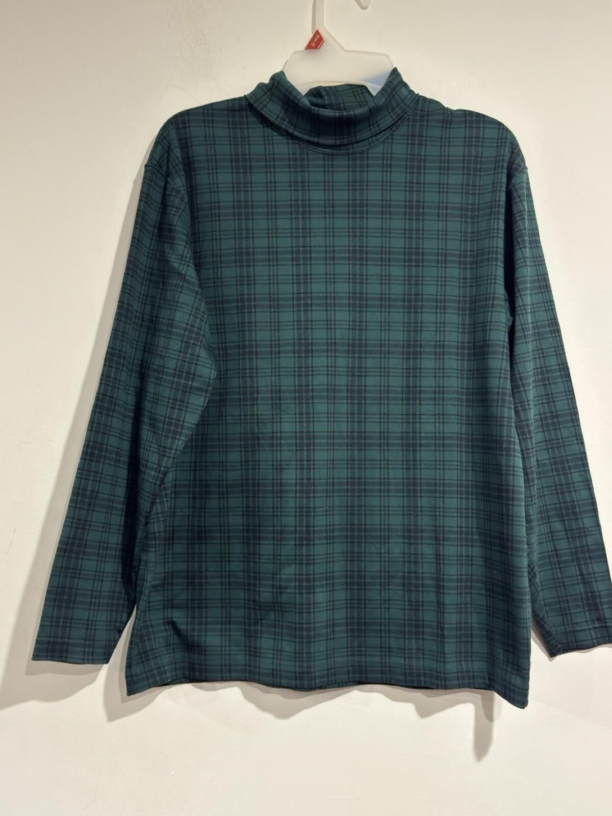 Lands' End Lands End Turtleneck Cotton Black Green Plaid shirt M(10-12) Size M / US 6-8 / IT 42-44 - 3 Thumbnail
