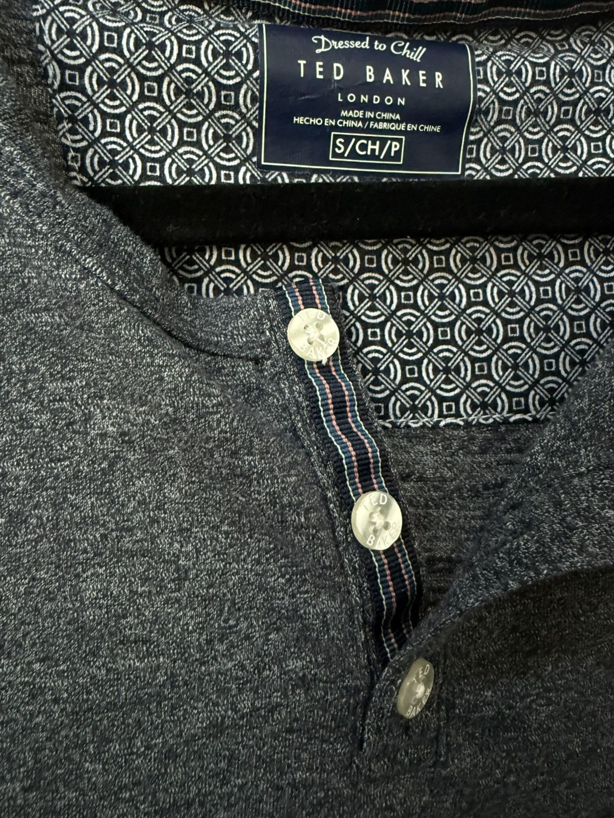 Ted Baker Ted Baker London Long Sleeve Henley Charcoal Size S Size US S / EU 44-46 / 1 - 4 Thumbnail