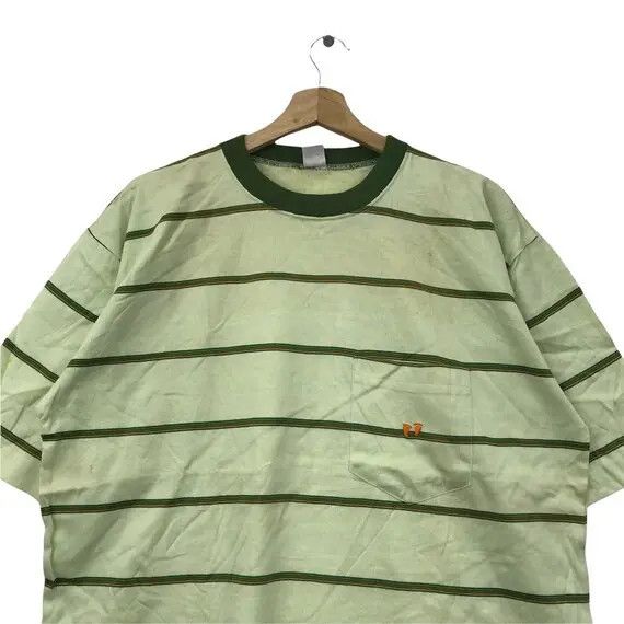 Hang Ten Vtg 90’ HANG TEN SURFING Striped Yellow Tag Green Tee Shirt Size US L / EU 52-54 / 3 - 3 Thumbnail