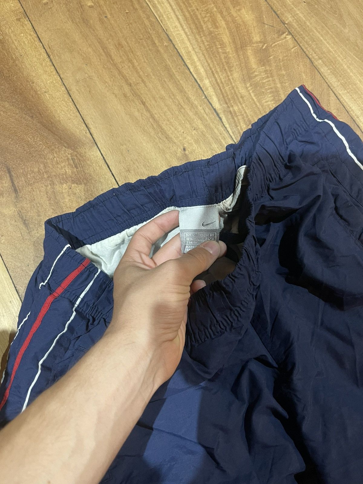 Nike Vintage Blue Nike trackpants L Y2K baggy 3 tones zipper Size US 35 - 2 Thumbnail