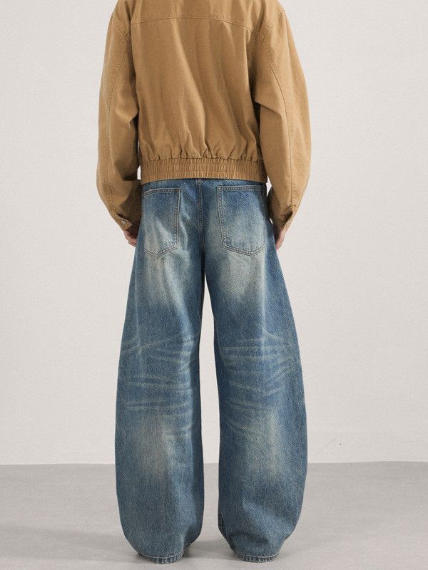 Japanese Brand Vintage washed distressed loose tie-dye curved jeans Size US 32 / EU 48 - 5 Thumbnail
