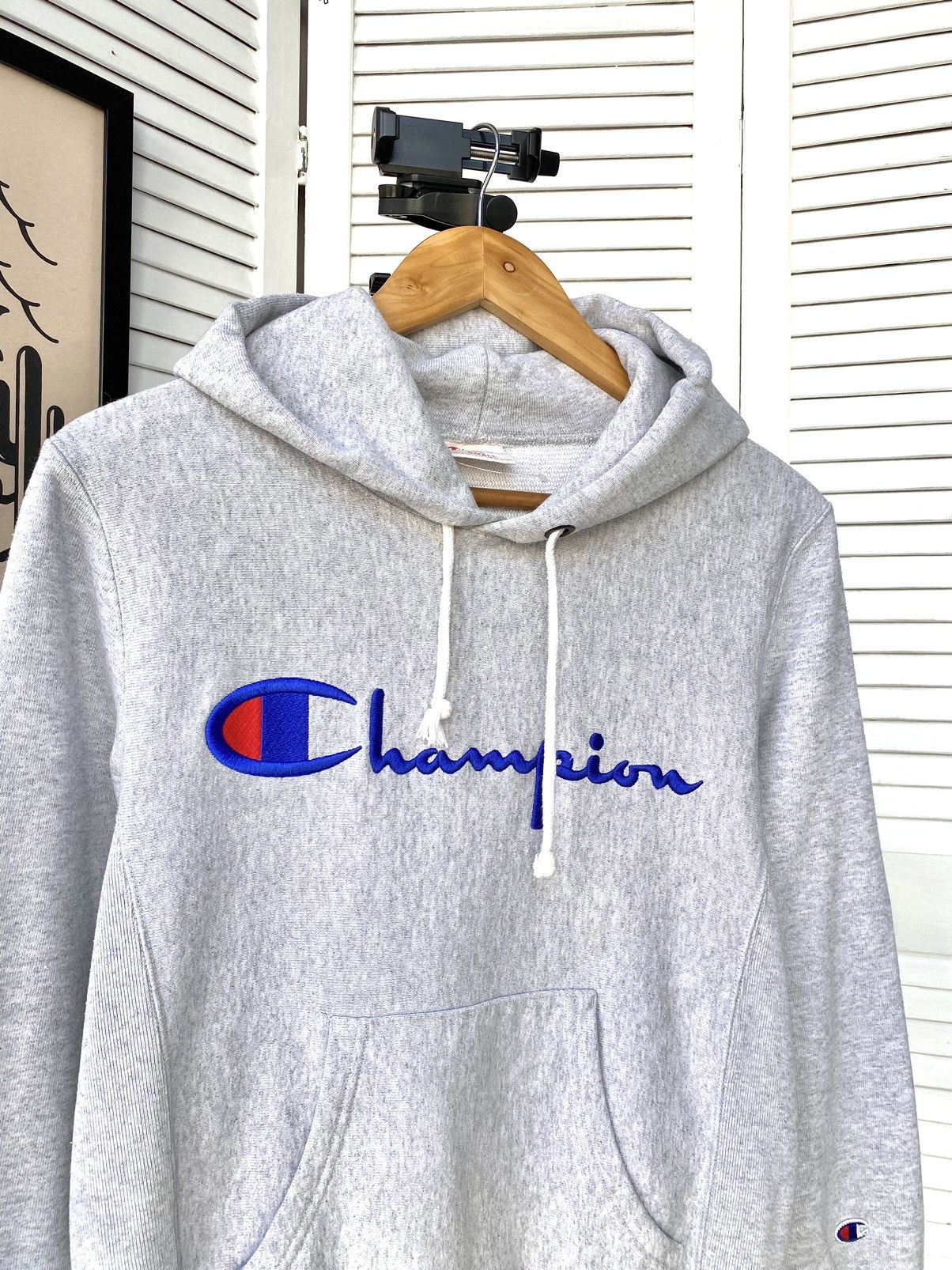 Champion × Vintage Vintage Champion Knit Big Logo Y2K Hoodie Sweatshirt Size US S / EU 44-46 / 1 - 6 Thumbnail