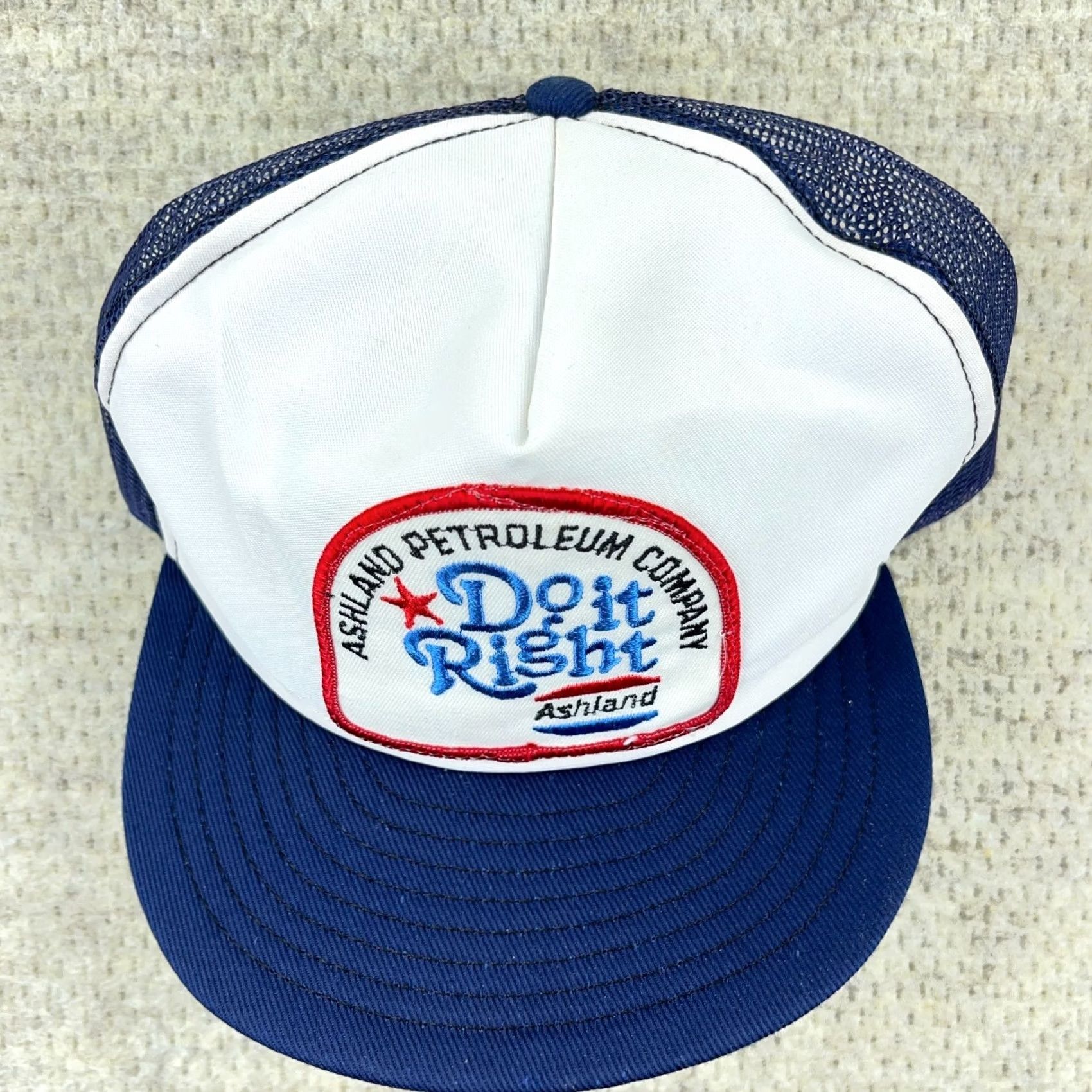 Vintage VINTAGE Louisville MFG Hat Mens Adjustable Blue Trucker Cap Made USA 80s Ashland Pertrolium Oil Size ONE SIZE - 3 Thumbnail