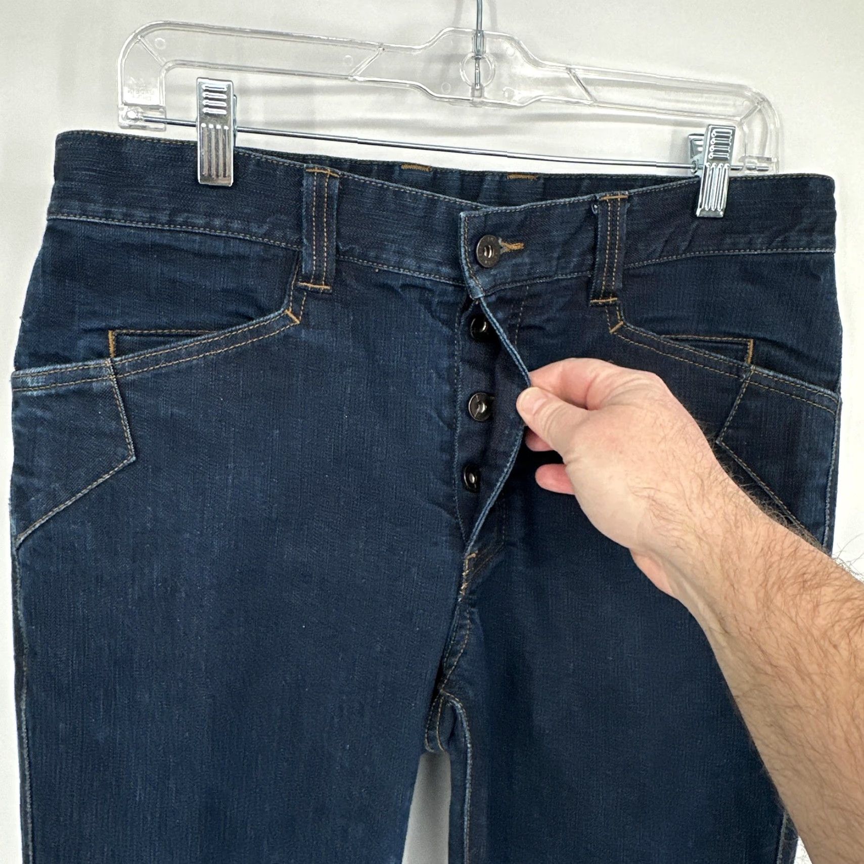 Vintage TAD Jeans Mens 32x34 Blue Intercept Stretch Denim Straight Casual Size US 32 / EU 48 - 3 Thumbnail