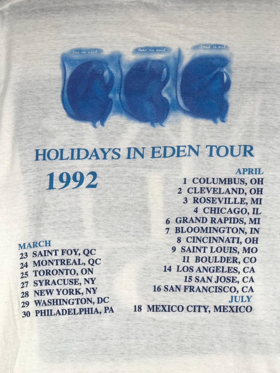 Band Tees × Vintage Vintage 1992 Marillion holidays in eden tour Size US L / EU 52-54 / 3 - 7 Thumbnail
