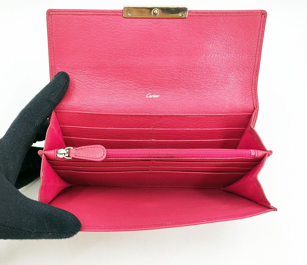 Cartier authentic CARTIER LOVE fuchsia long leather wallet Size ONE SIZE - 2 Thumbnail