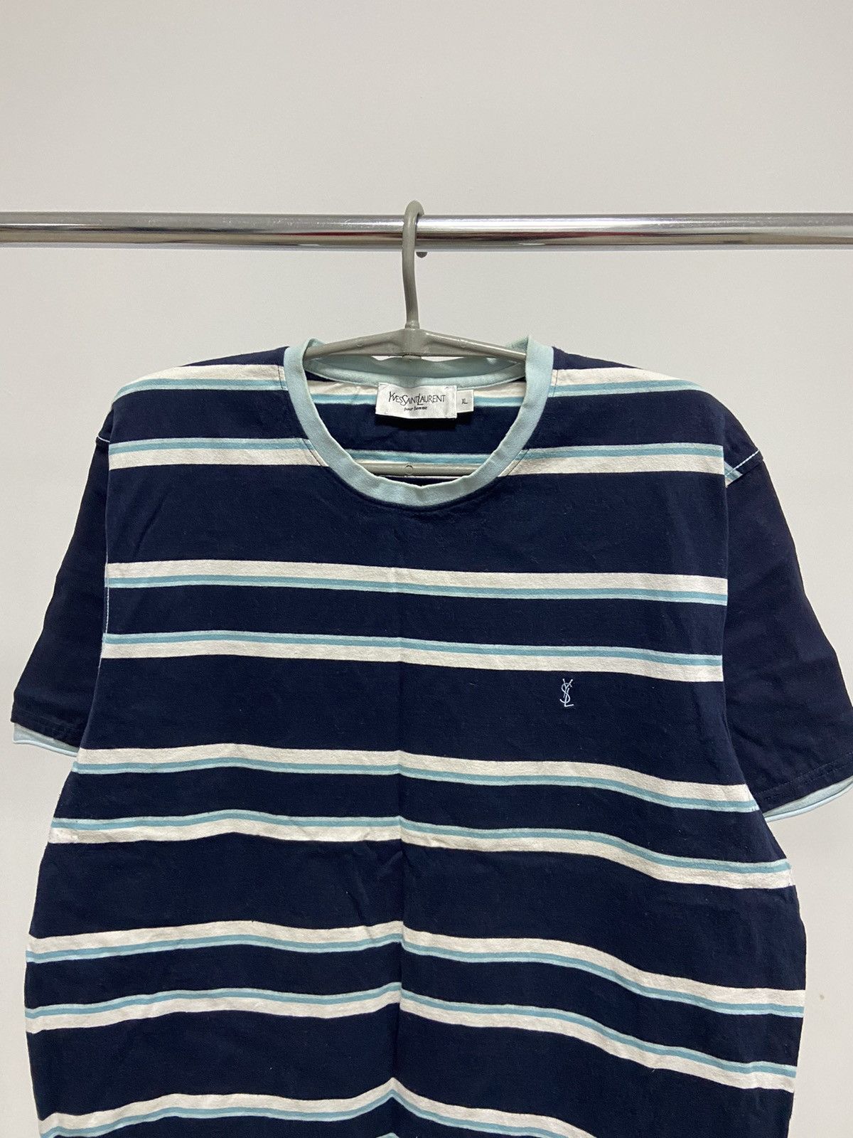 Vintage × Yves Saint Laurent Yves Saint Laurent T Shirt Vintage Luxury Y2K Strips Size US XL / EU 56 / 4 - 3 Thumbnail