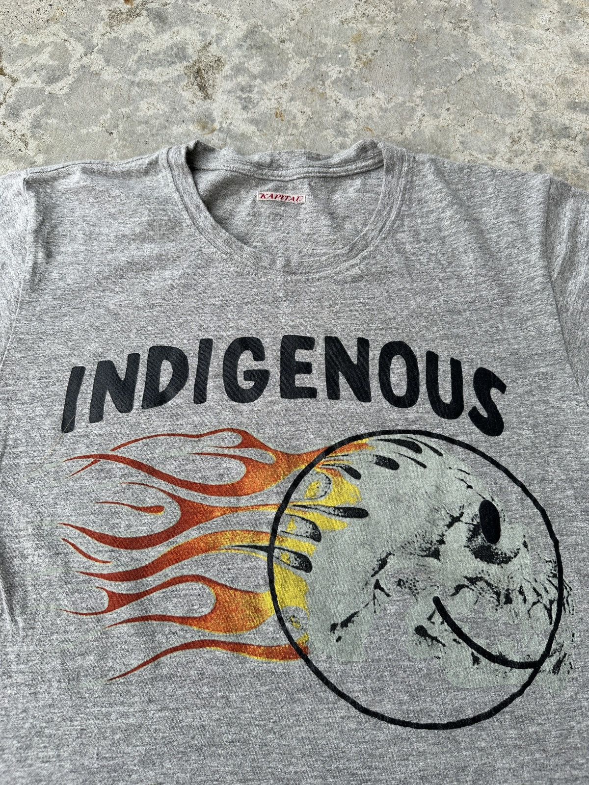 Kapital Kountry Indigenous Flames Skull Smiley face graphic tee Size US M / EU 48-50 / 2 - 3 Thumbnail