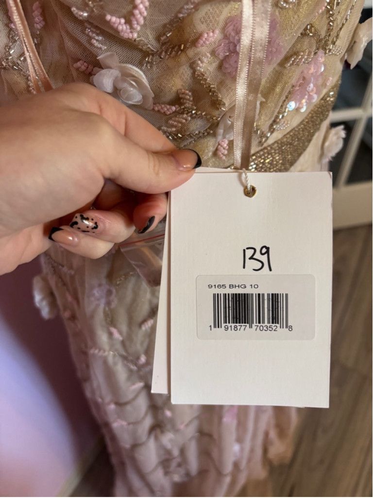 Mac Duggal Mac Duggal Blush Floral Embellished One Shoulder Gown 10 Size L / US 10 / IT 46 - 7 Thumbnail