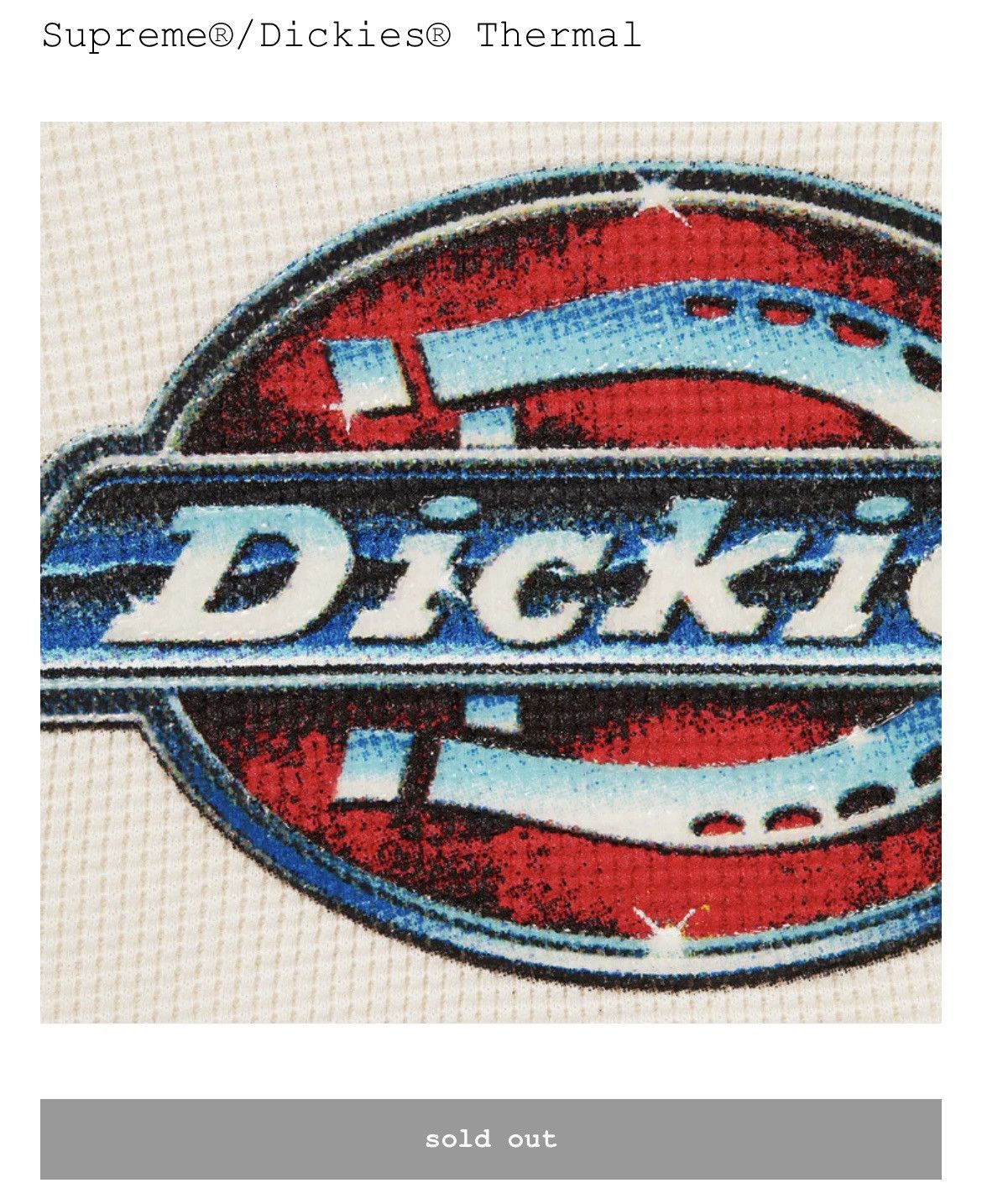 Dickies × Supreme Size Medium White Dickies x Supreme Thermal Size US M / EU 48-50 / 2 - 2 Thumbnail