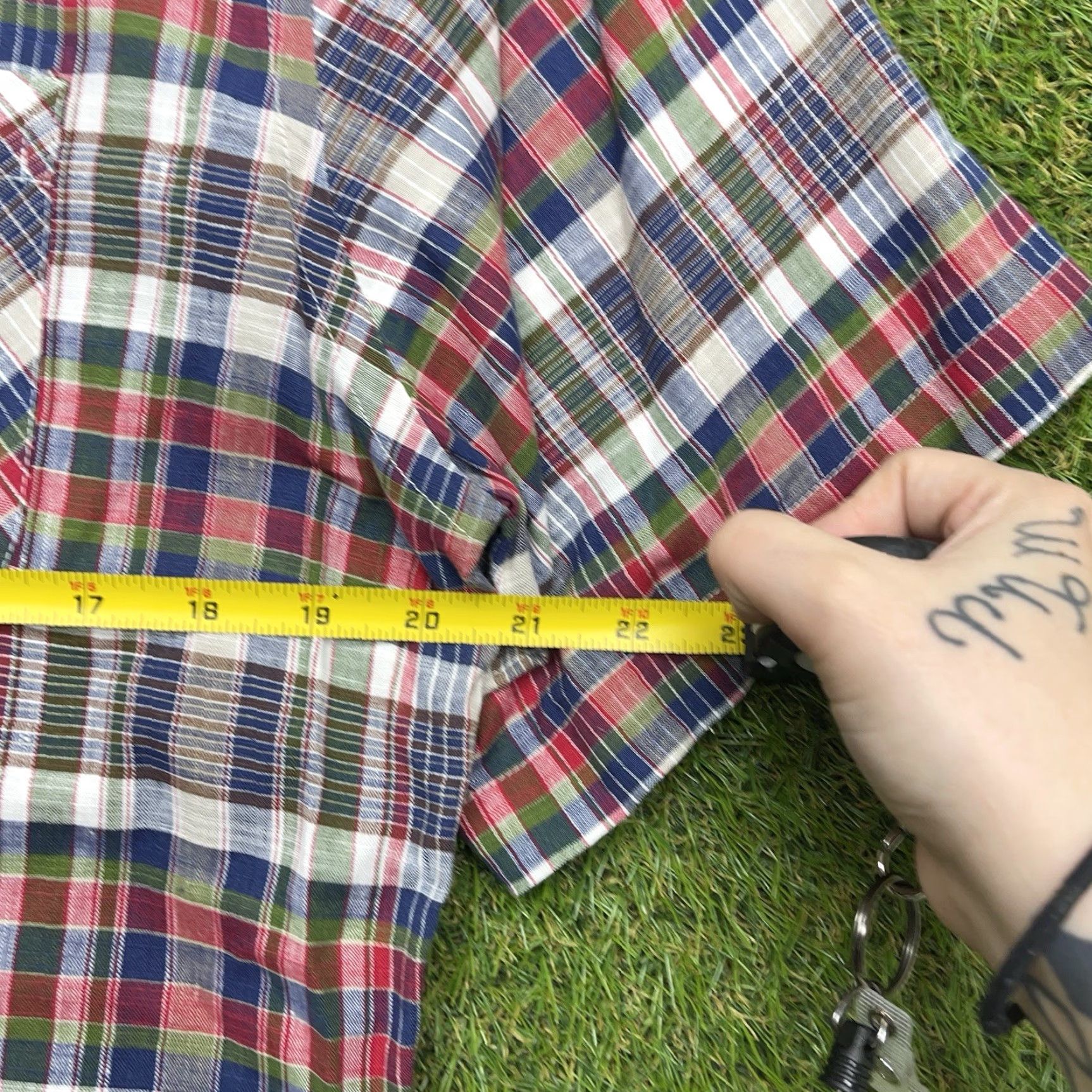 Brooks Brothers VINTAGE Brooks Brothers Shirt Mens Large Linen Blend Plaid Short Sleeve Button Up Work Size US L / EU 52-54 / 3 - 4 Thumbnail