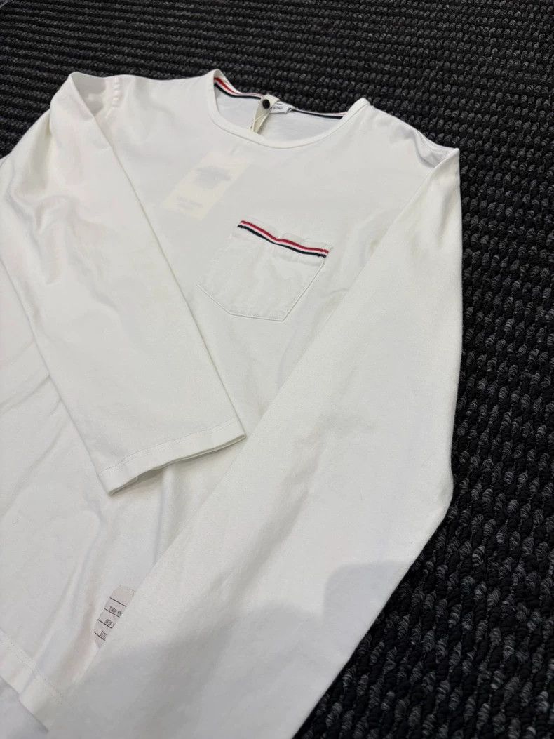 Thom Browne Thom Browne White striped long-sleeved T-shirt Size US M / EU 48-50 / 2 - 3 Thumbnail