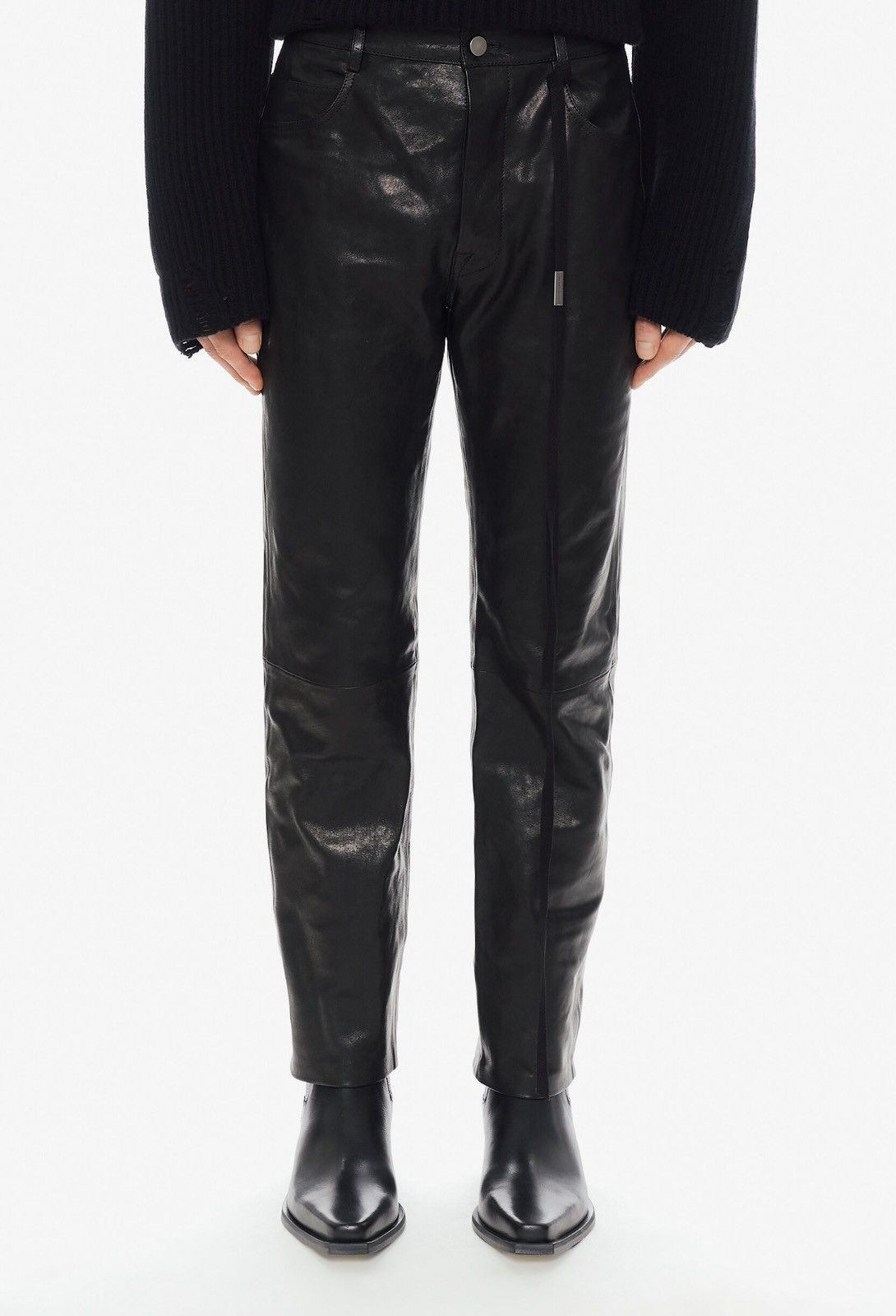 Ann Demeulemeester Last Size Ann Demeulemeester FW 24 Black Leather Pants Size US 34 / EU 50 - 9 Thumbnail