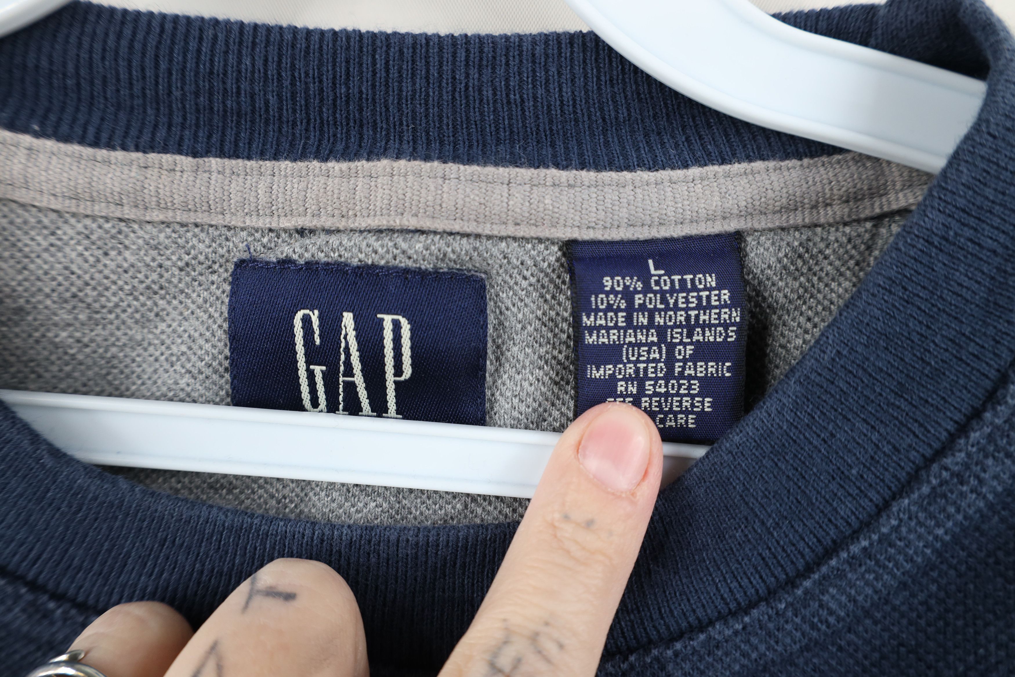 Gap Vintage 90s Gap Block Heavy Thermal Knit Long Sleeve T-Shirt Size US L / EU 52-54 / 3 - 7 Thumbnail