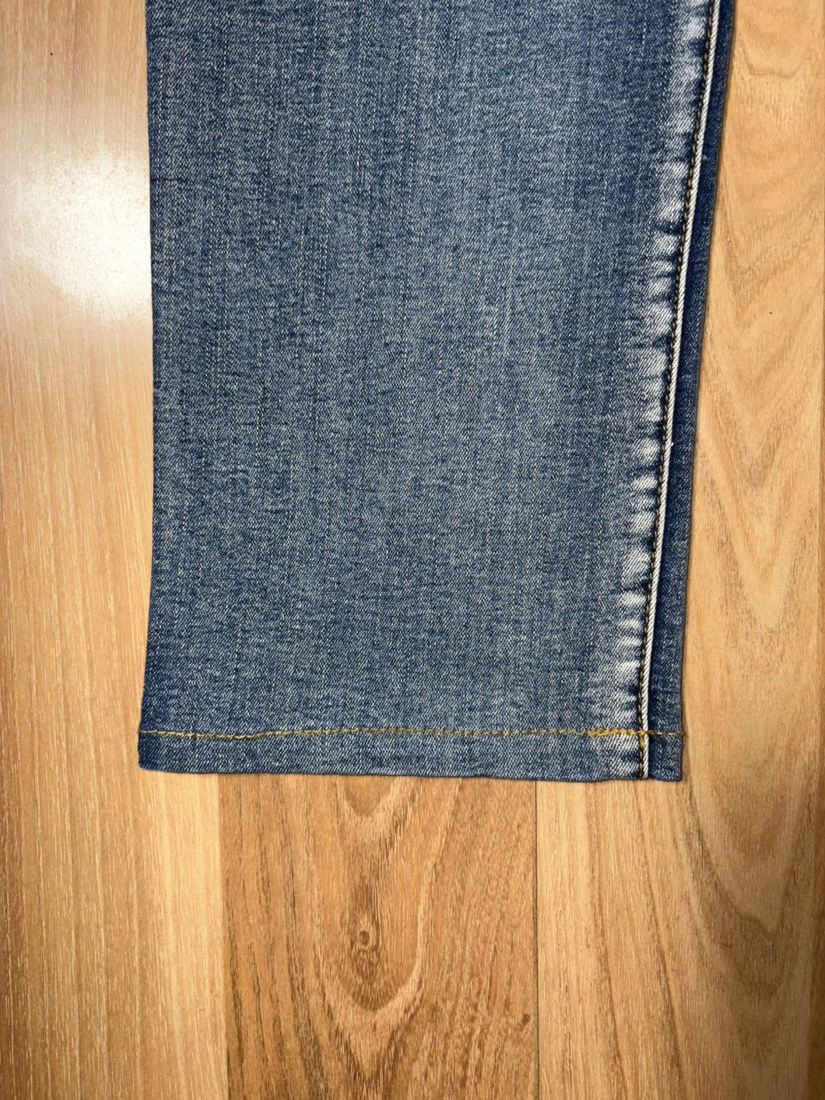 Japanese Brand Balmain style Jeans Blue Moto Biker SlimFit Distressed Denim Size US 33 - 4 Thumbnail