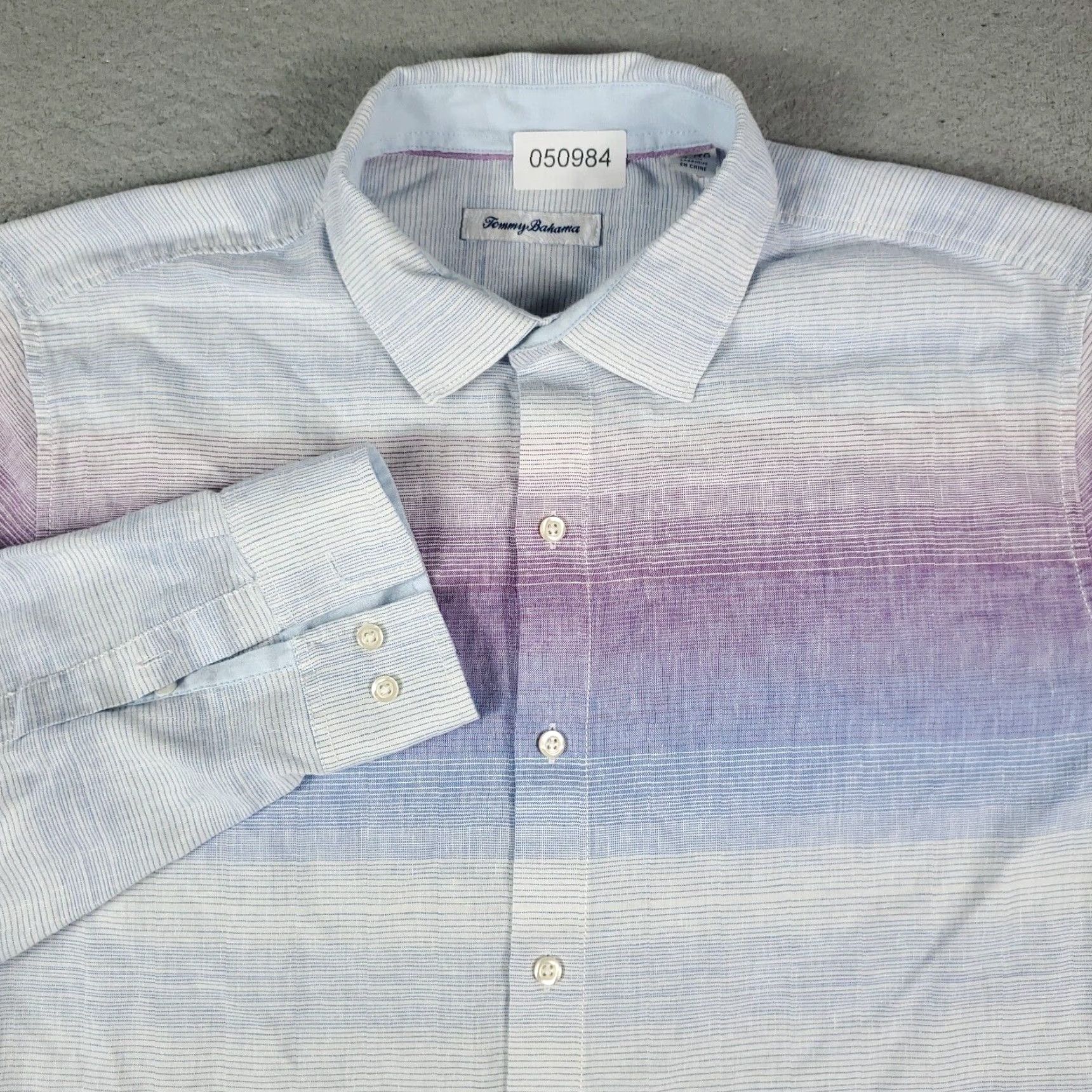 Tommy Bahama Tommy Bahama Shirt Mens Size XL Blue Striped Linen Blend Button Up Long Sleeve Size US XL / EU 56 / 4 - 2 Thumbnail