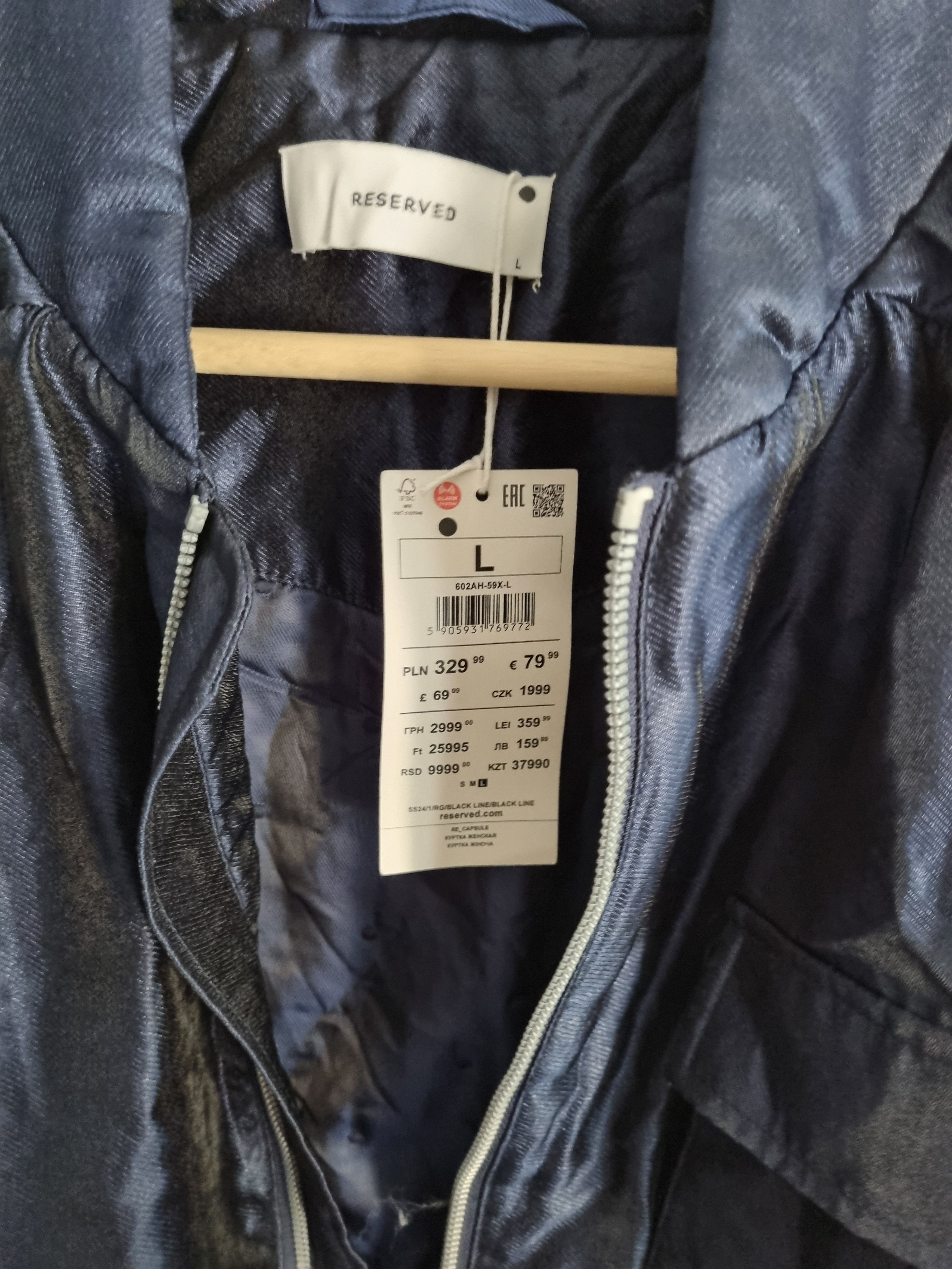 Reserved Oversized navy metallic bomber jacket Reserved Size L / US 10 / IT 46 - 4 Thumbnail