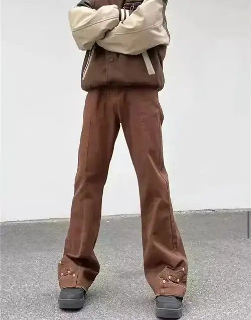 Pants Custom Flared Brown Jeans