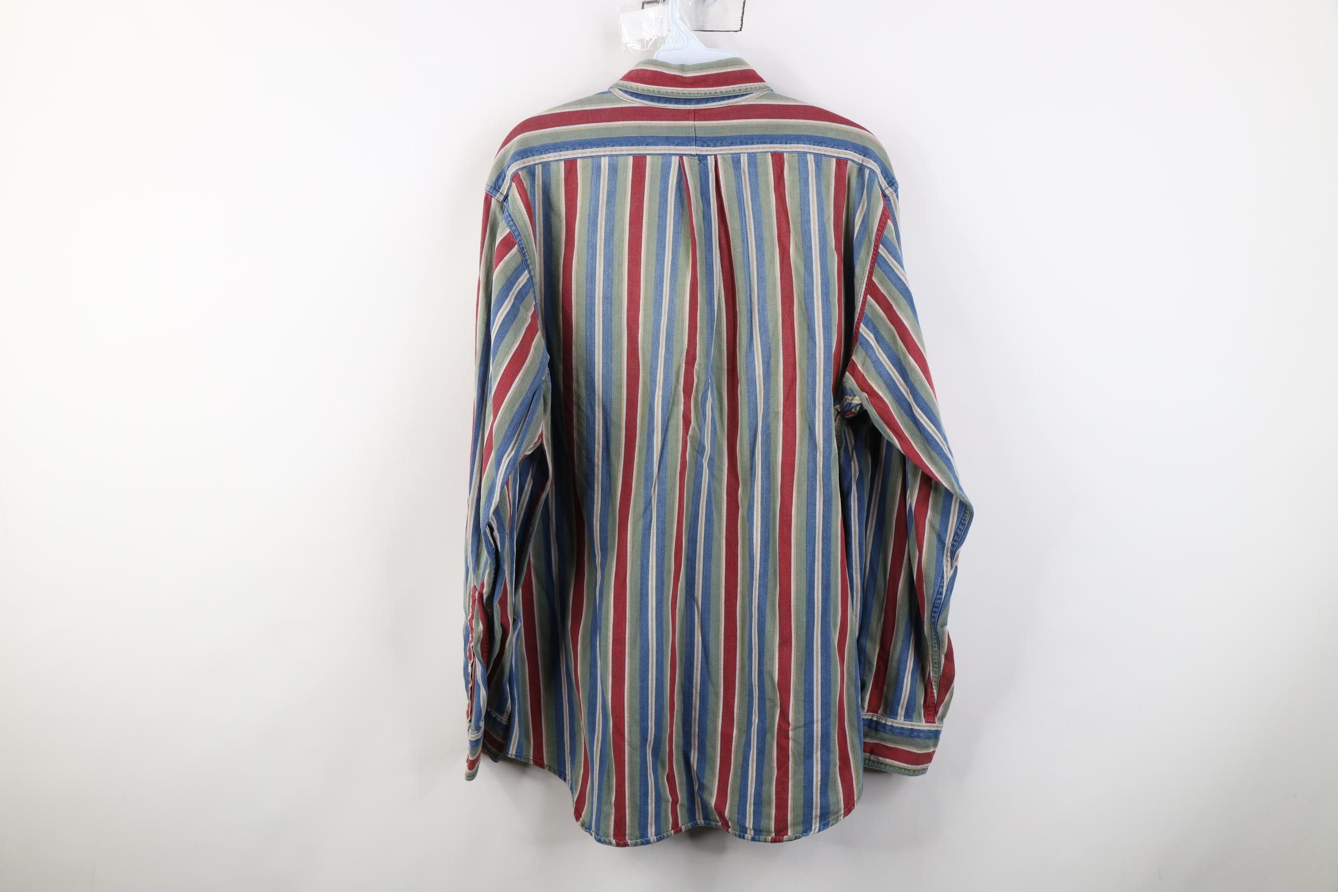 Vintage Vintage 90s Streetwear Striped Collared Button Down Shirt Size US L / EU 52-54 / 3 - 10 Thumbnail