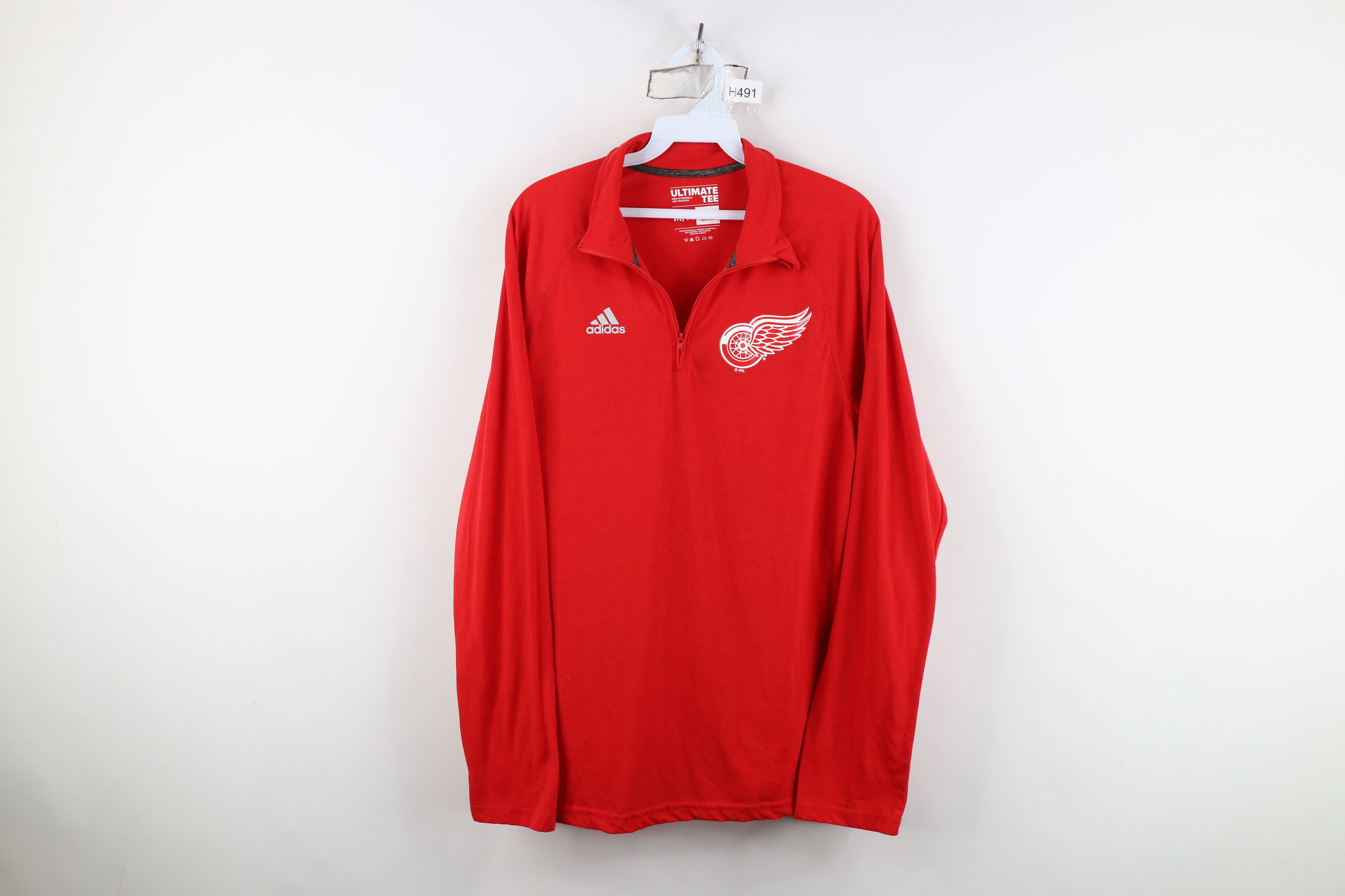 Adidas Adidas Red Wings Hockey Half Zip Pullover T-Shirt Red Size US M / EU 48-50 / 2 - 1 Thumbnail
