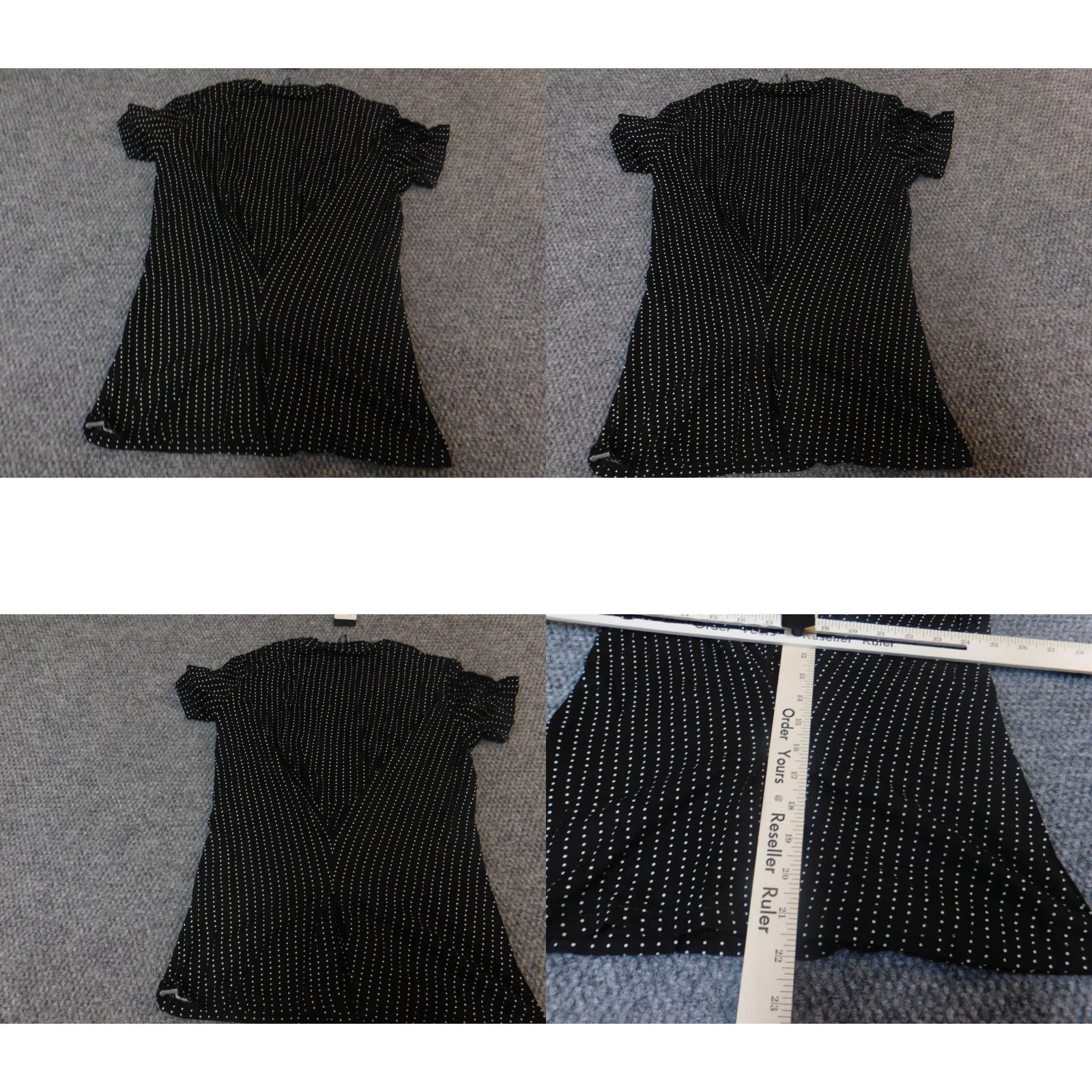 Kenneth Cole Kenneth Cole Blouse Womens 2XS Black Polka Dot Short Sleeve Crew Neck Pullover Casual Polyester Rayon Button Regular Size XXS / US 00 / IT 34 - 8 Thumbnail