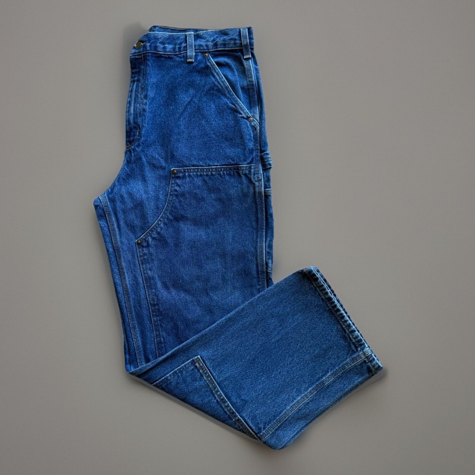 Vintage Carhartt Double Knee Pants 35 Blue Denim Workwear