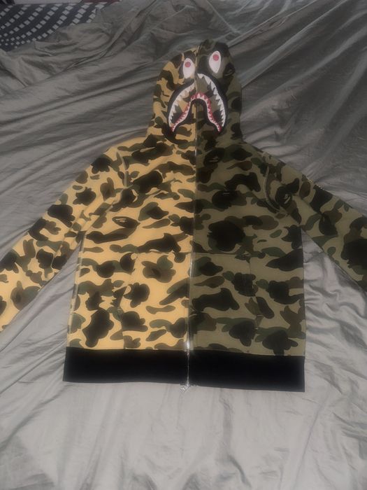 Bape 1st Camo Half Shark Full Zip Hoodie | Grailed