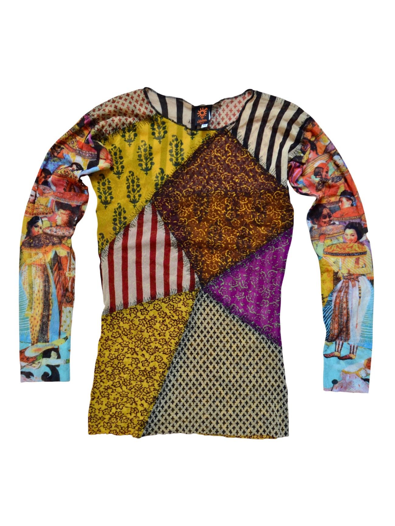 Jean Paul Gaultier 2000’s Jean Paul Gaultier Patchwork Mesh Long Sleeve Top Size XL / US 12-14 / IT 48-50 - 1 Thumbnail