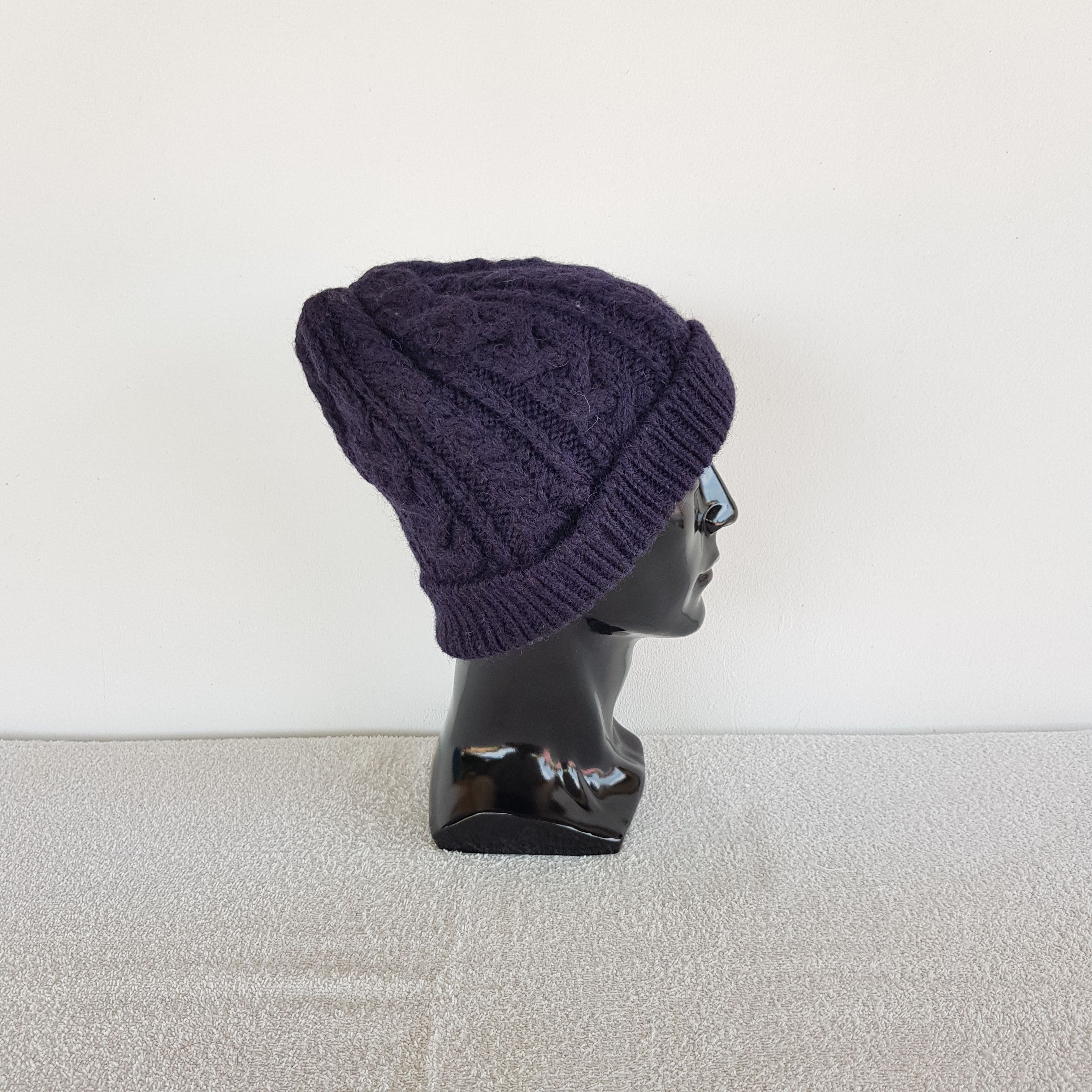 Homespun Knitwear Vintage Aran Isle Knit Beanie Y2K Crochet Snow Caps Hats Size ONE SIZE - 3 Thumbnail