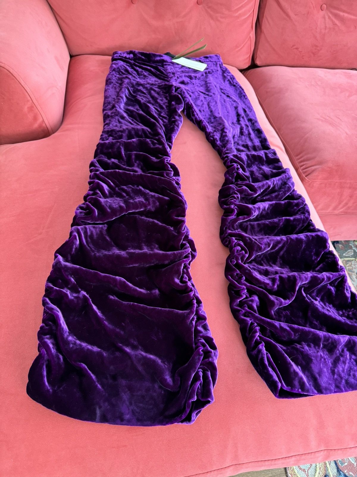 Gucci New Gucci violet velvet flared pants, size L Size 30" / US 8 / IT 44 - 5 Thumbnail