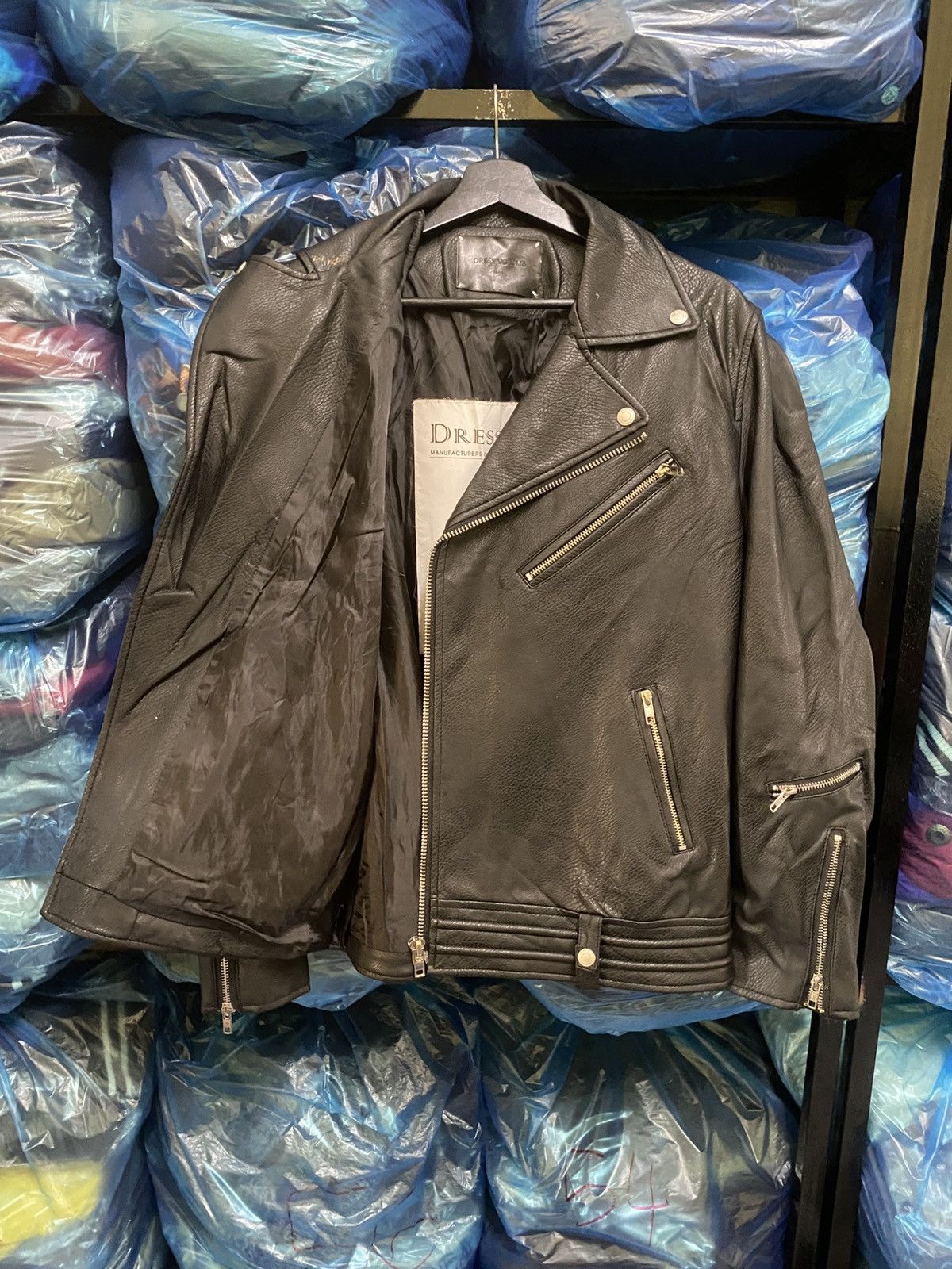 If Six Was Nine Dress Volume Korean Black Leather Biker Jacket Size US L / EU 52-54 / 3 - 10 Thumbnail
