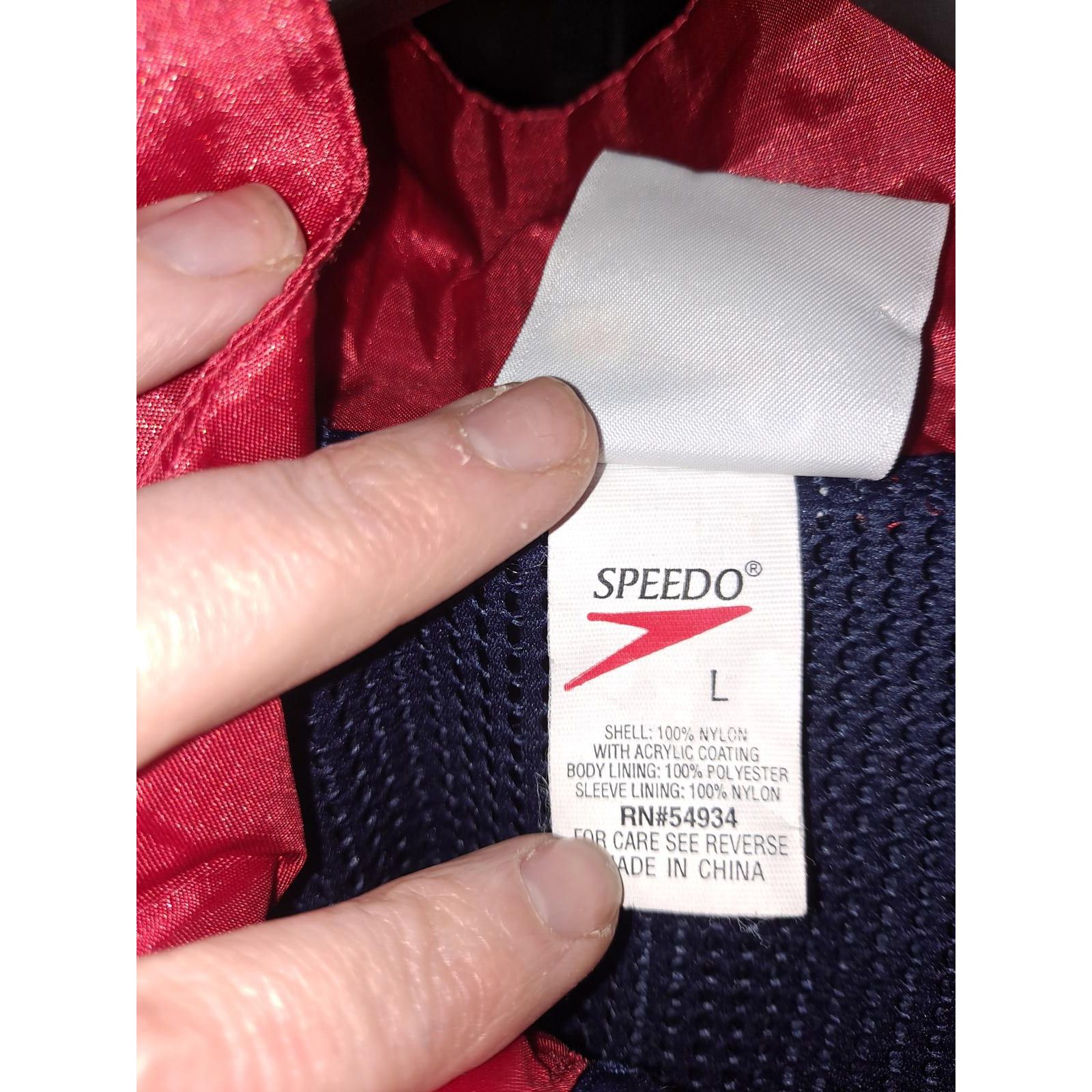 Speedo Speedo Blue and Red Full Zip Lined Windbreaker with American Size US L / EU 52-54 / 3 - 4 Thumbnail