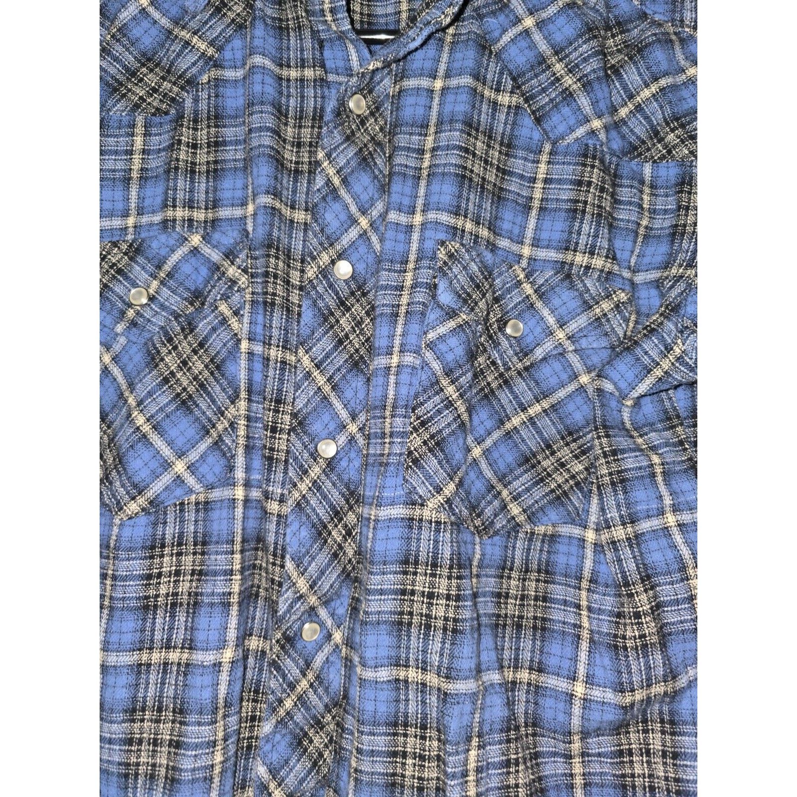 Wrangler Vintage Wrangler Pearl Snap Button Western LS Flannel Mens M Size US M / EU 48-50 / 2 - 2 Thumbnail