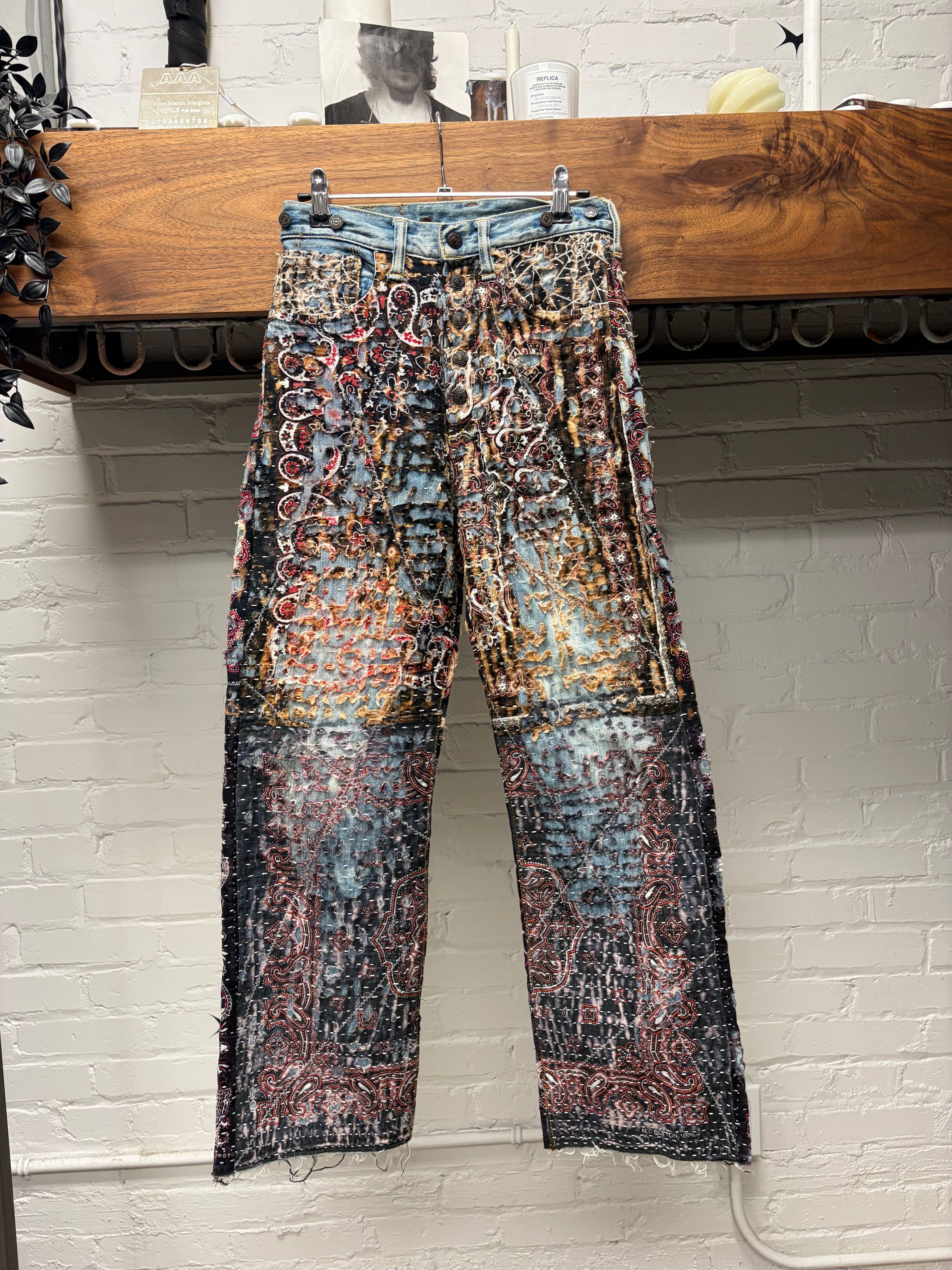 Kapital Kapital Hand Repaired ‘Tapestry’ Boro Blue Denim Size US 26 / EU 42 - 1 Thumbnail