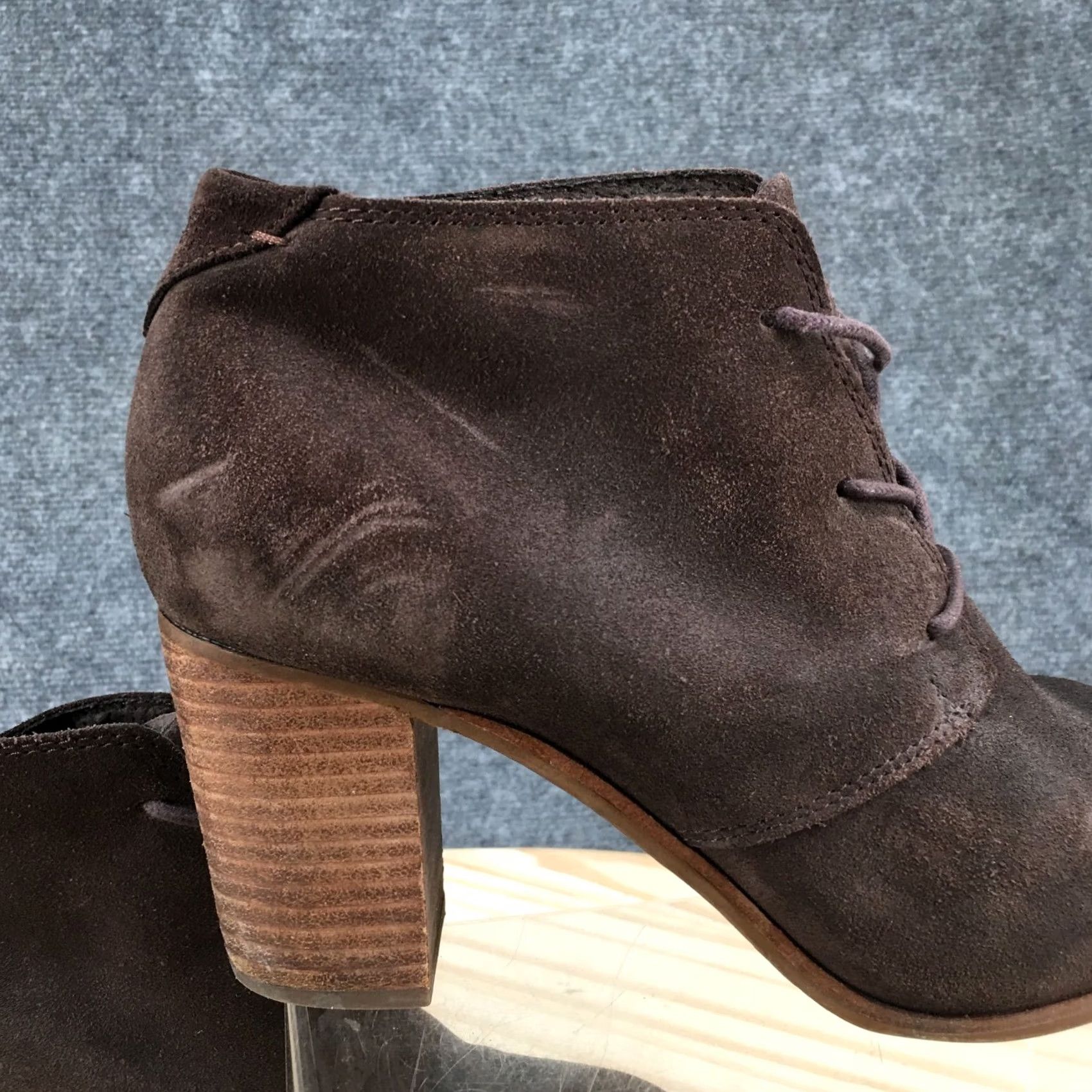Toms TOMS Lunata Bootie Brown Suede Three Eye Lace Up Desert Boots Women 9 Adult Shoes Brown Suede Boots Size US 9 / IT 39 - 5 Thumbnail