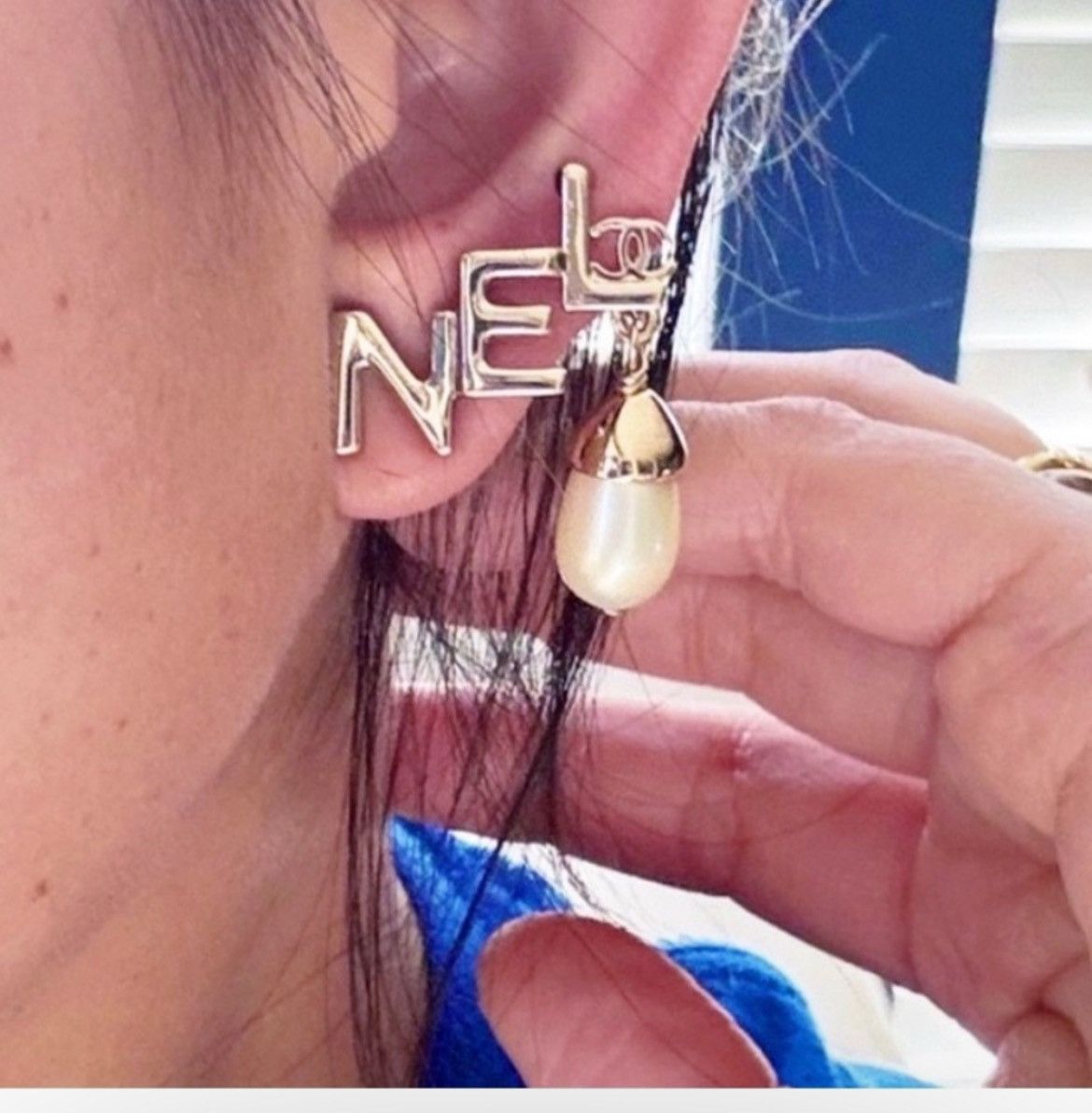 Chanel Authentic Chanel Lim Ed Pearl Logo Cuff / Climber Earrings Size ONE SIZE - 1 Thumbnail
