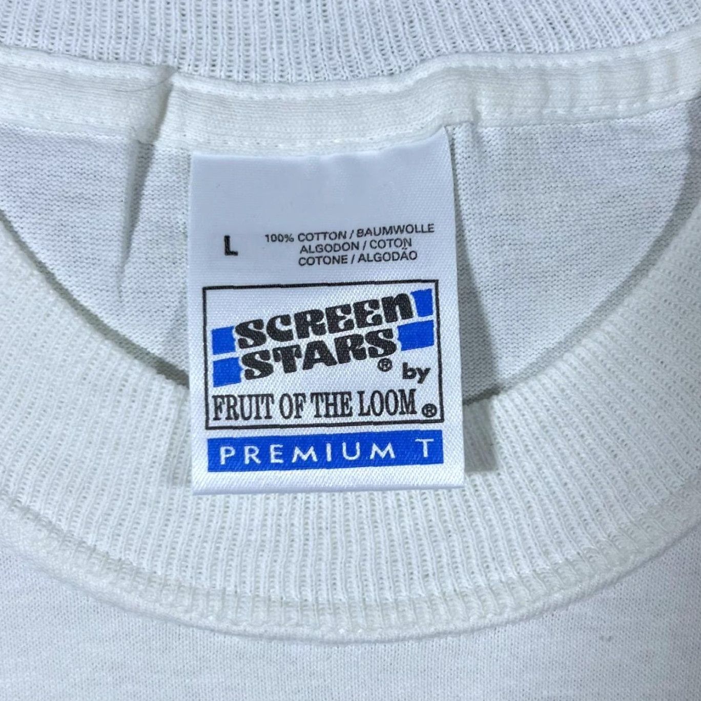 Vintage VINTAGE Screen Stars (1997) Delray Automotive “Checkered Flag Garage” Car T-Shirt L White Mens Short Sleeve Graphic print 90s Boys Size US L / EU 52-54 / 3 - 5 Thumbnail