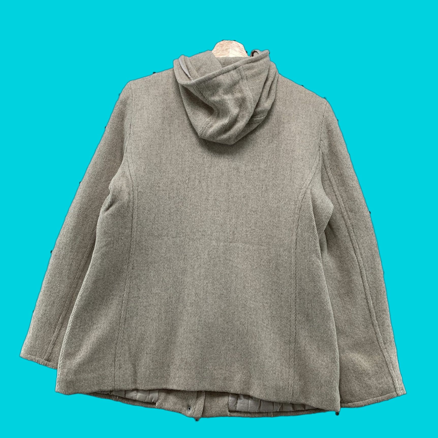 Gap VINTAGE Gap Wool Jacket Womens Large Oatmeal Beige Hooded Lined Insulated Y2K Jacket Size L / US 10 / IT 46 - 1 Thumbnail